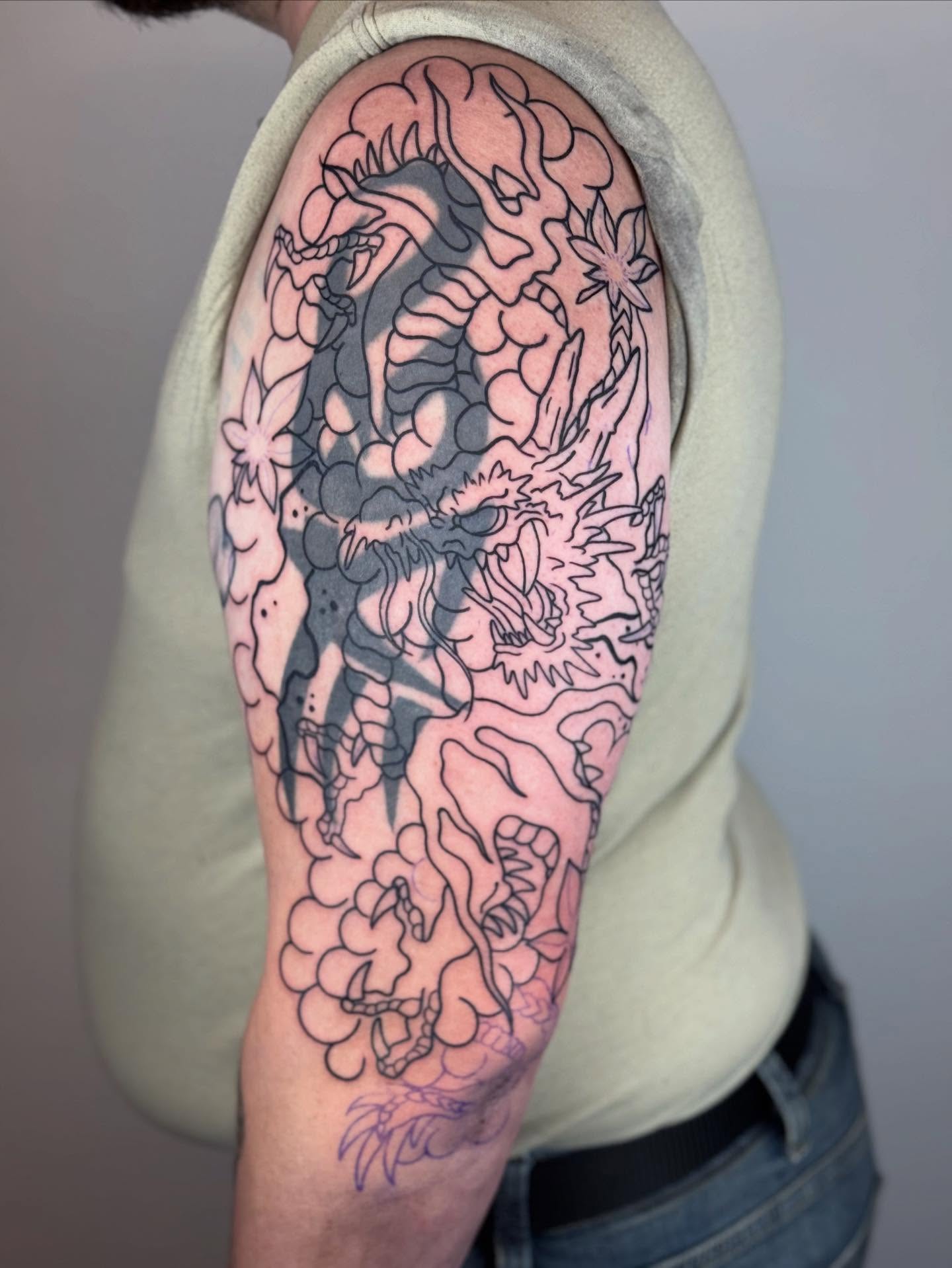 Dragon japanese irezumi tattoo on the upper arm by π©πͺπ¬