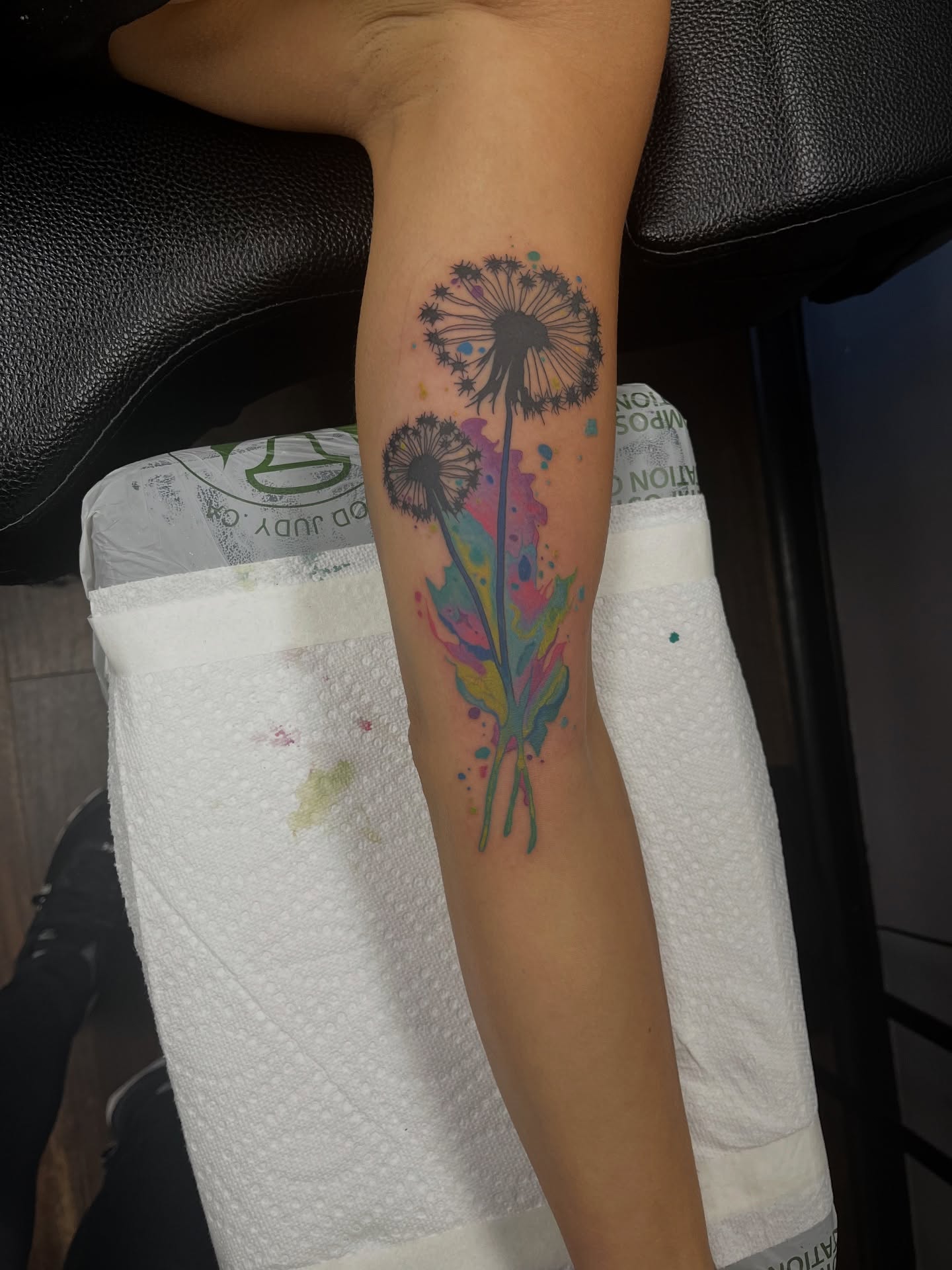 Tattoo by @autumnrosetattoos — dotwork, watercolor