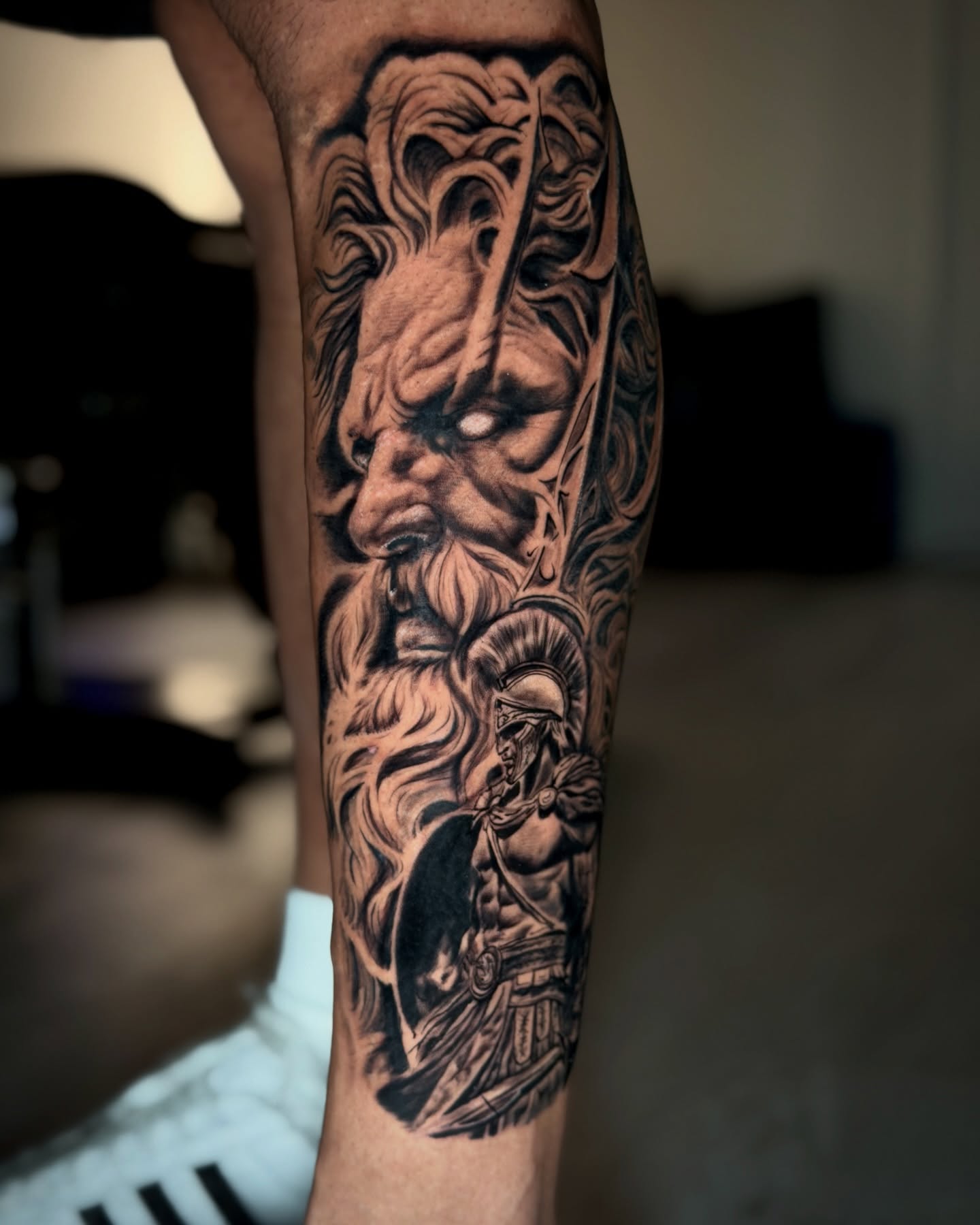 Tattoo by @lalex.tattoo — black_and_grey, realism