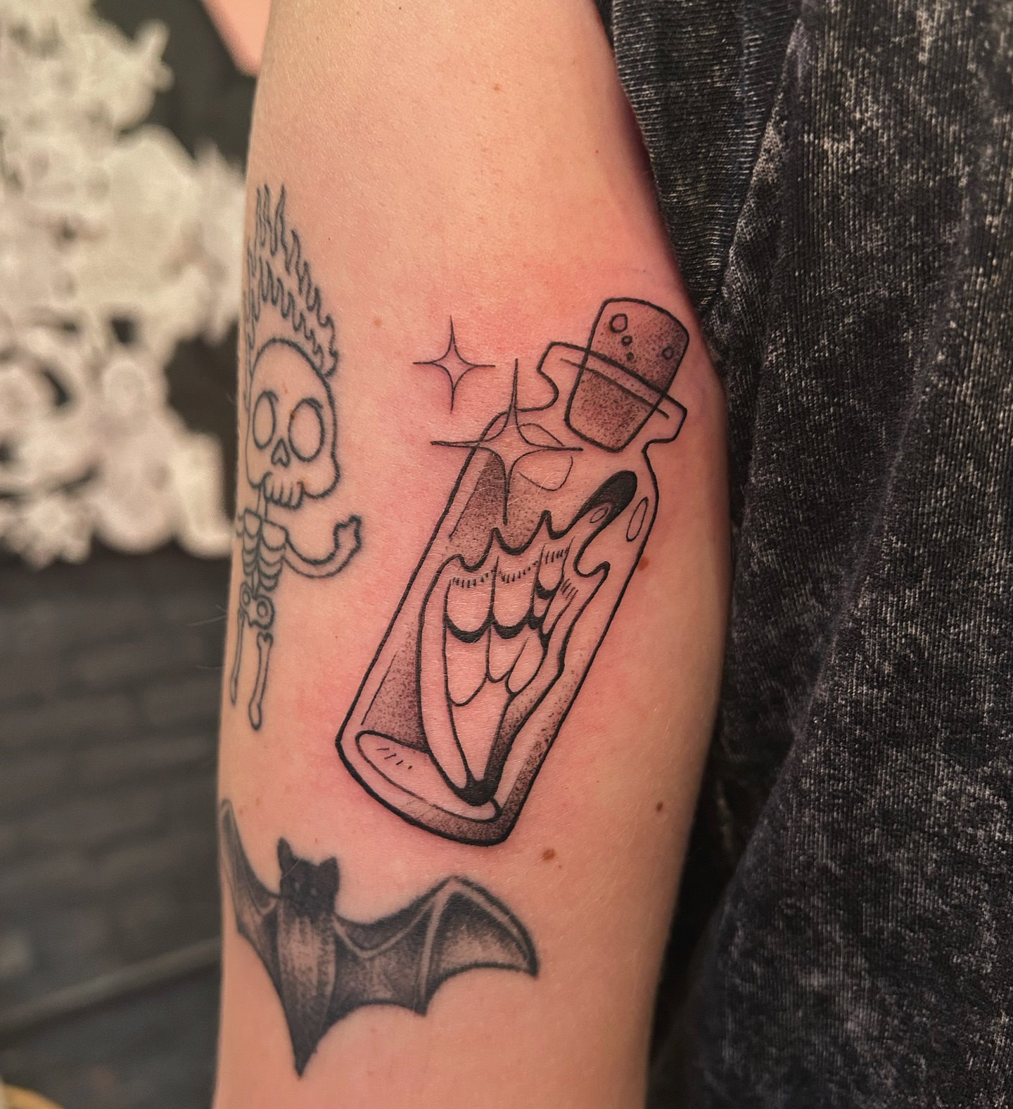 Tattoo by @summerbee_tattoo — dotwork, black_and_grey