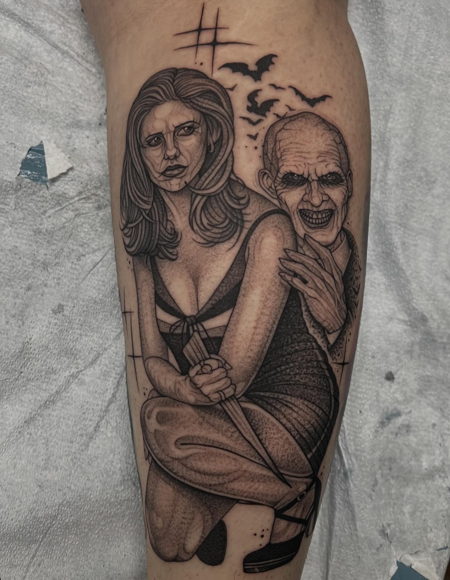 Tattoo by @michaelvillalobostattoo — black_and_grey, realism