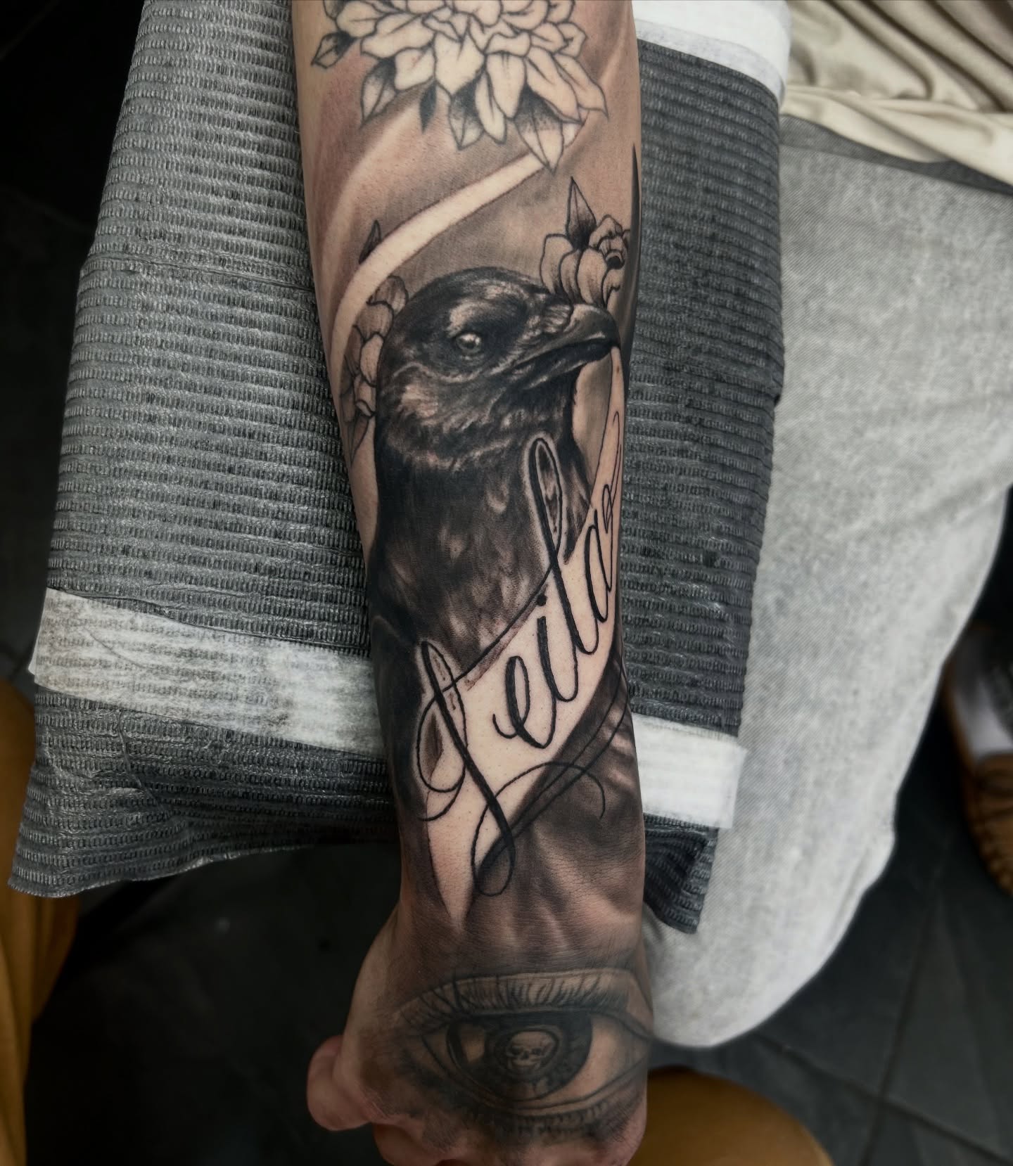 Tattoo by @freshtattoos — black_and_grey, realism