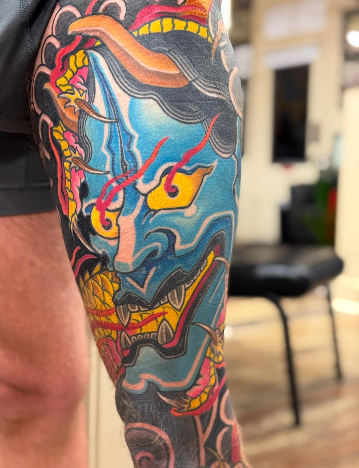 Dragon japanese irezumi tattoo on the forearm by Jeremy Justice, New Orleans, Louisiana