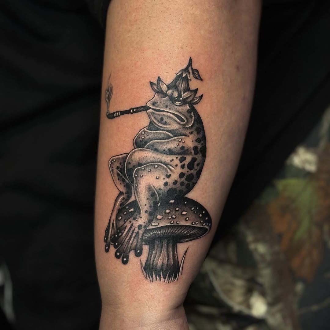 Tattoo by @kuraiinkz — black_and_grey, dark_realism