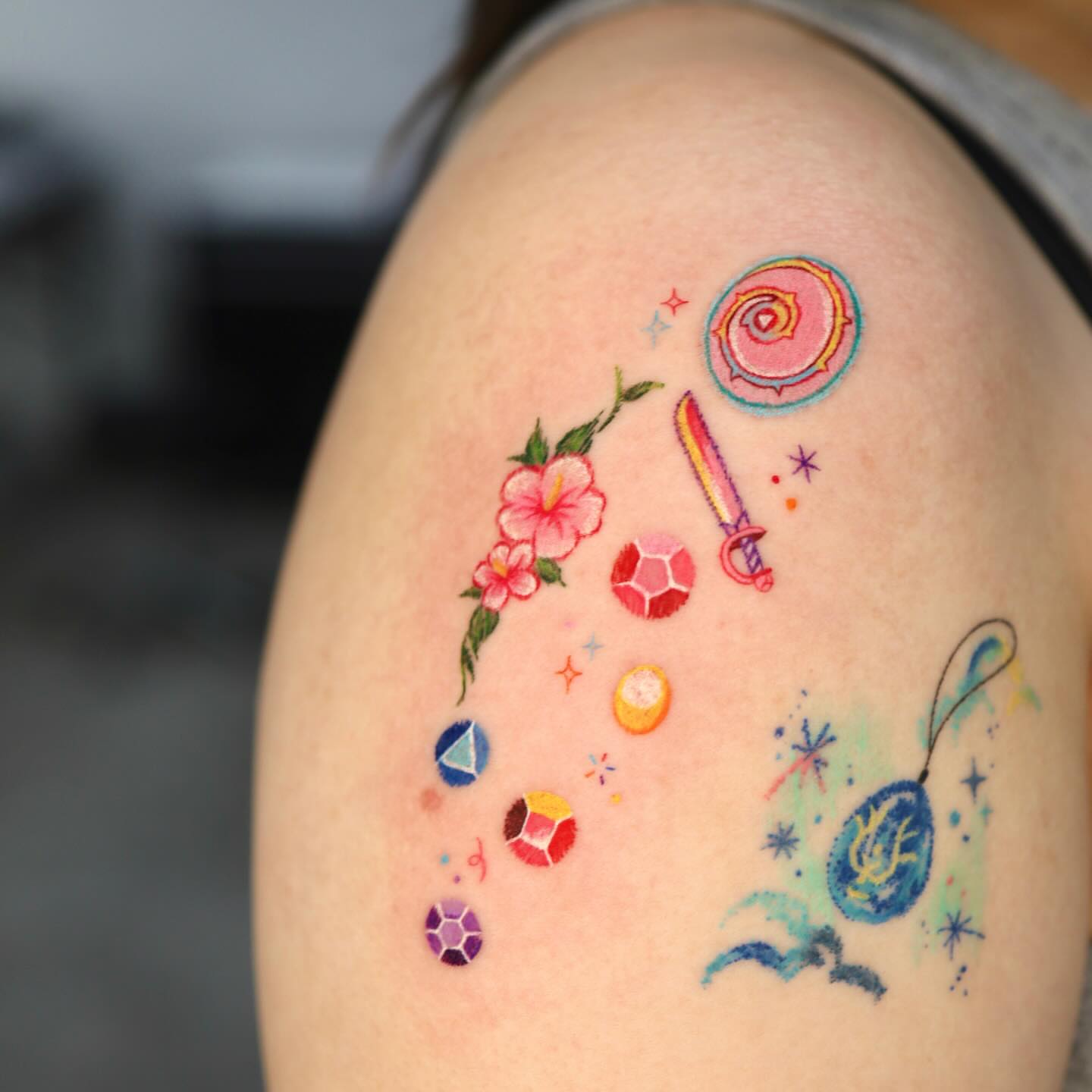 Tattoo by @kettle_tats โ dotwork, watercolor