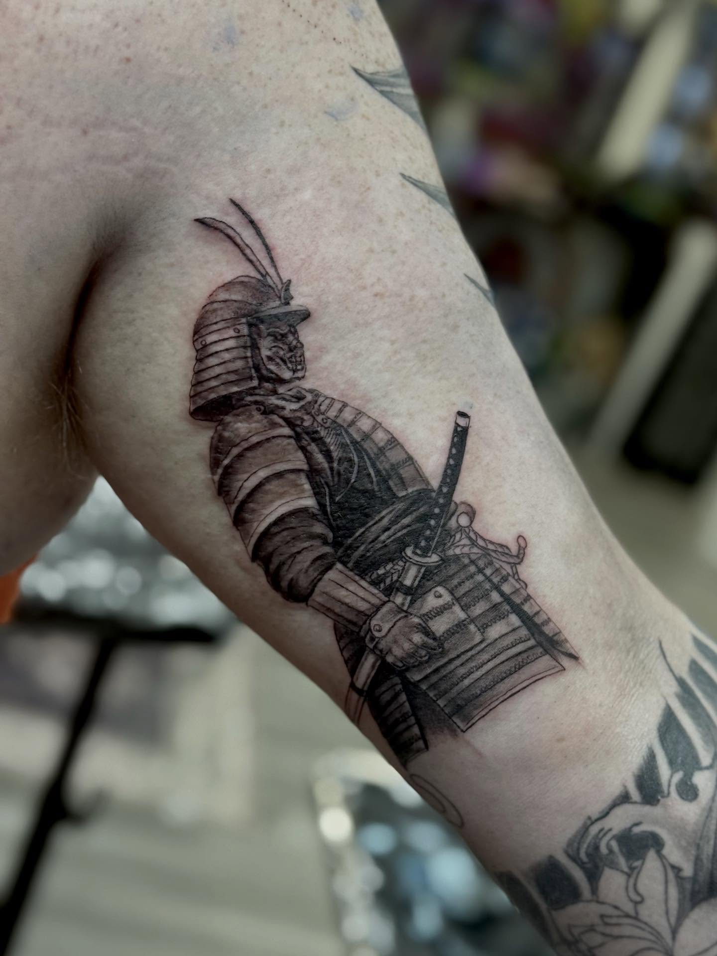 Samurai warrior realism tattoo on the forearm by Khang🇻🇳