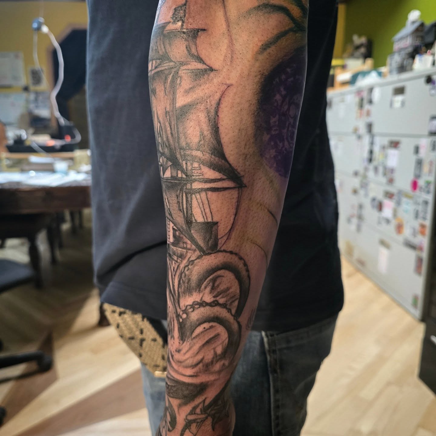Tattoo by @tatpandaink — black_and_grey