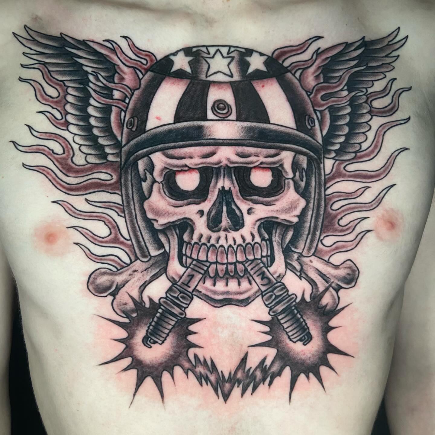 Tattoo by @noryanbaker — american_traditional, black_and_grey