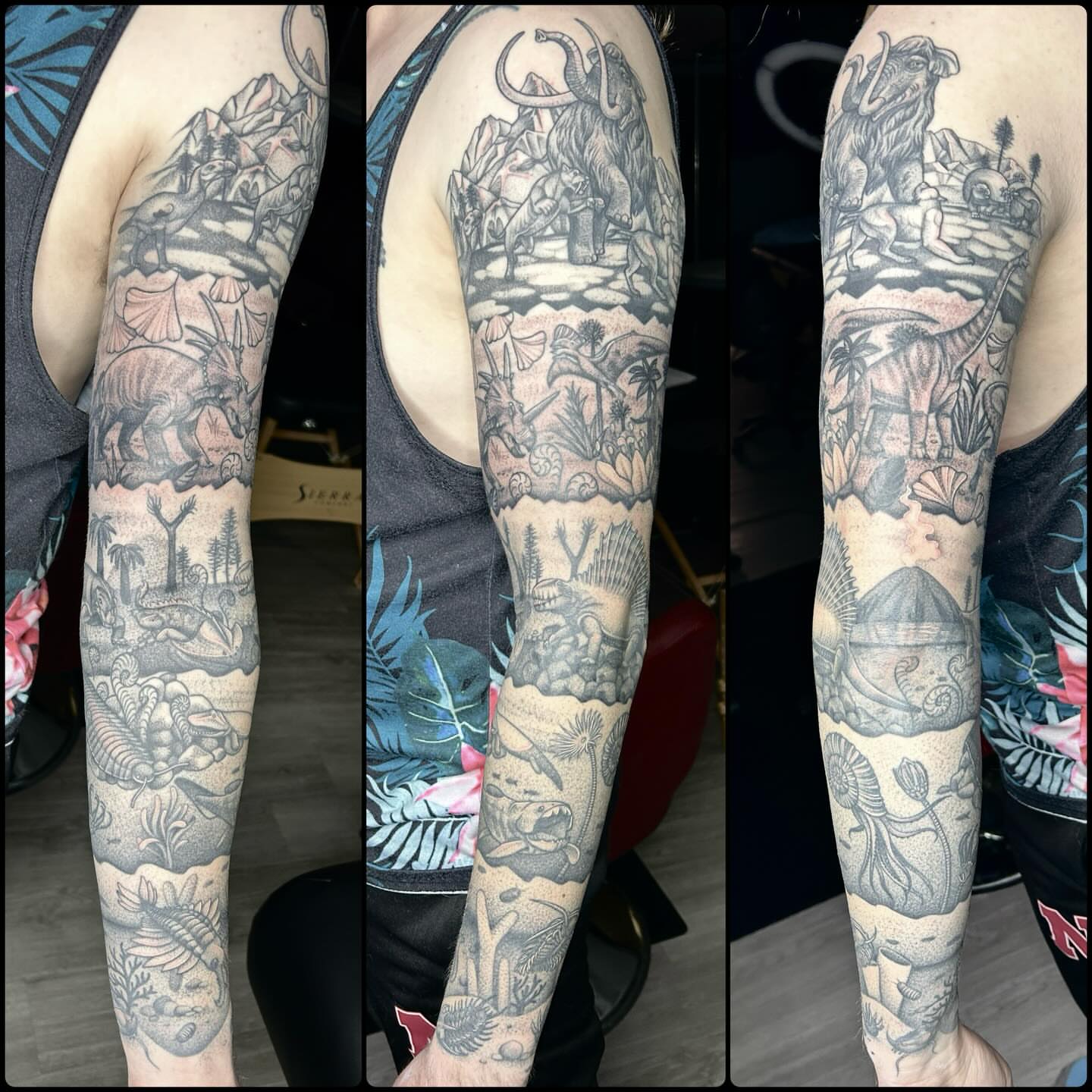 Prehistoric wildlife realism tattoo on the forearm by Mary Rose Heckle