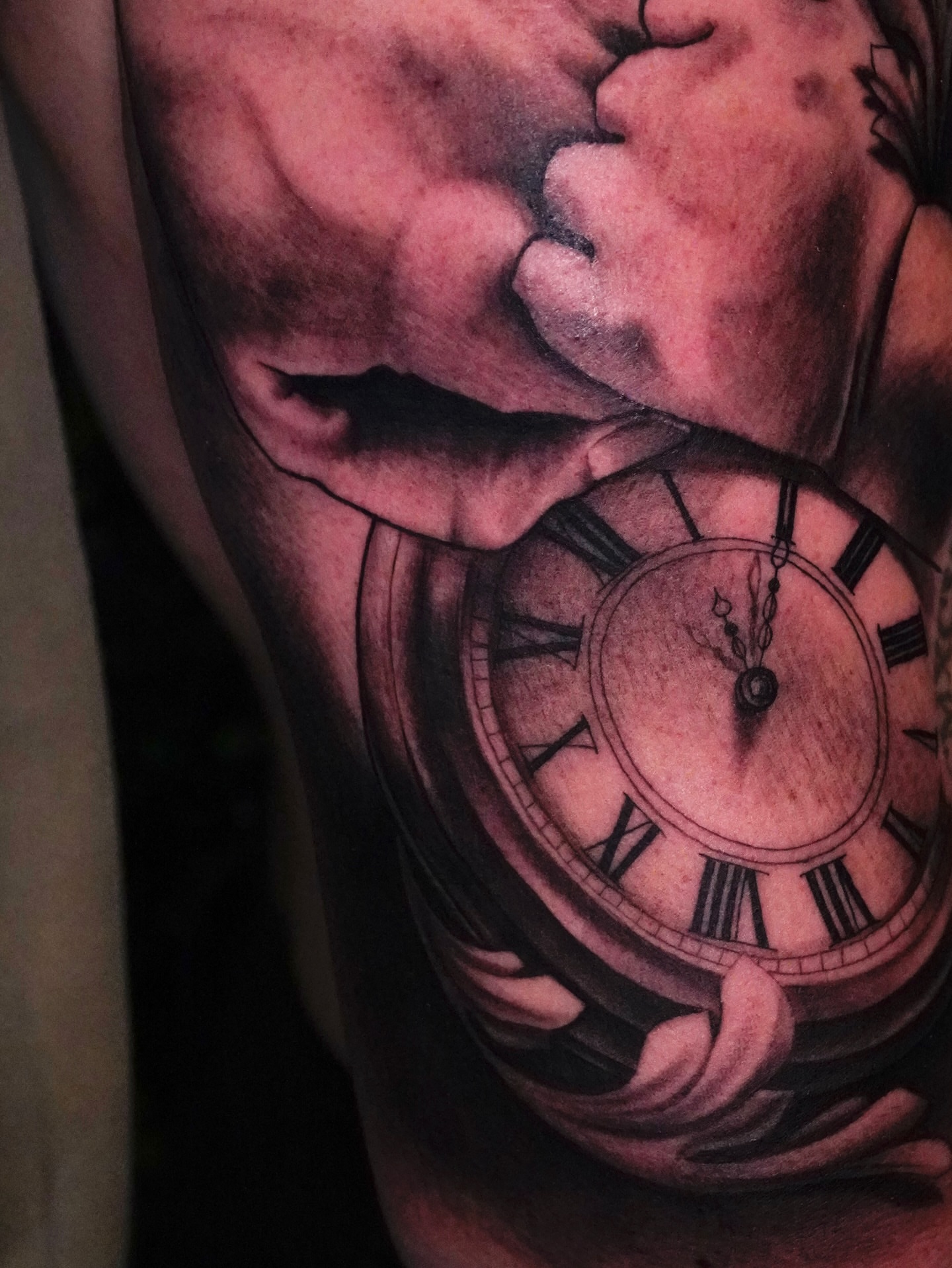 Clock realism tattoo on the forearm by Jaiden Ducoff
