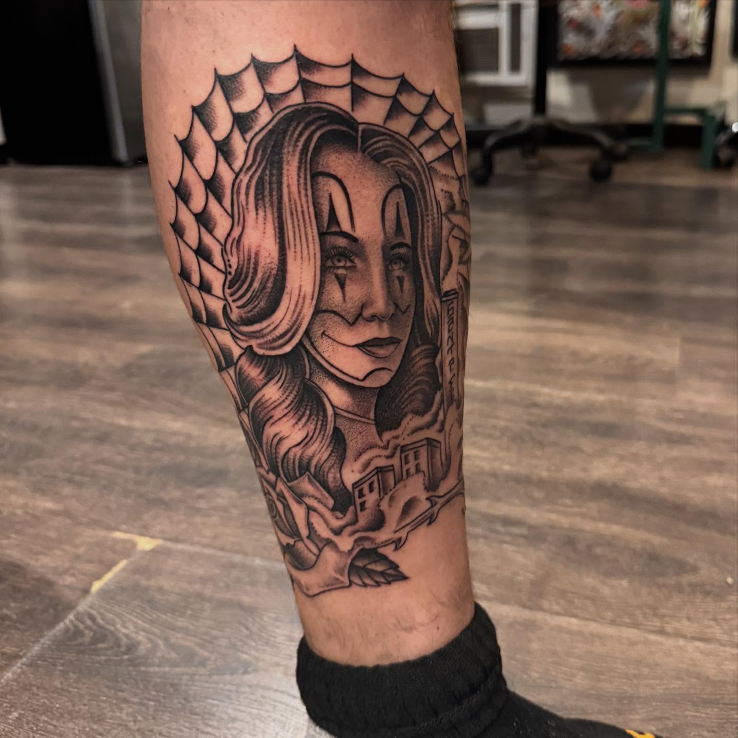 Tattoo by @plata3rl — black_and_grey, realism