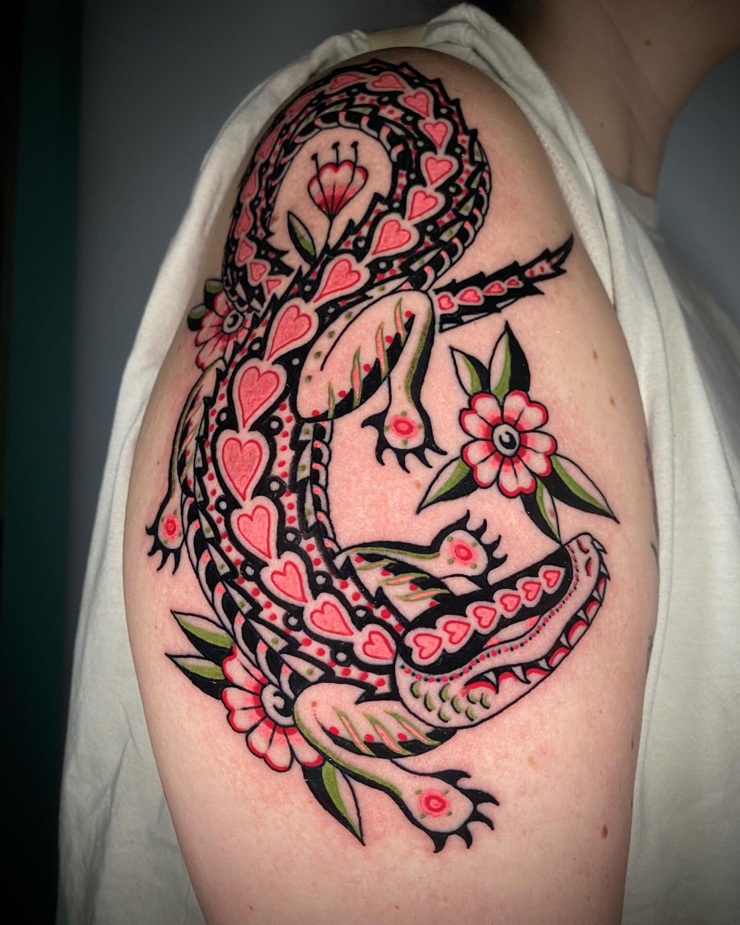 Tattoo by @jasonryantattoos — american_traditional, trash_polka