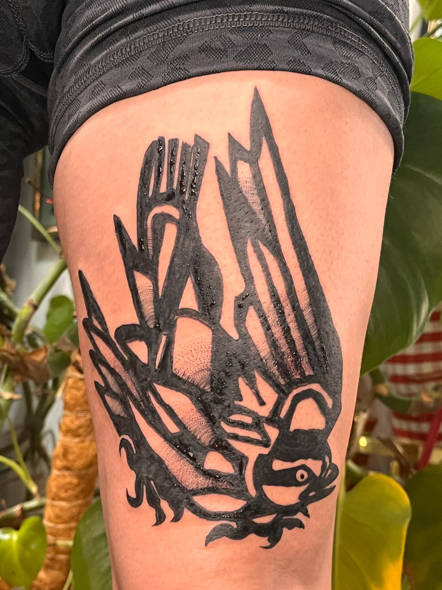 Tattoo by @birdfingers — black_and_grey