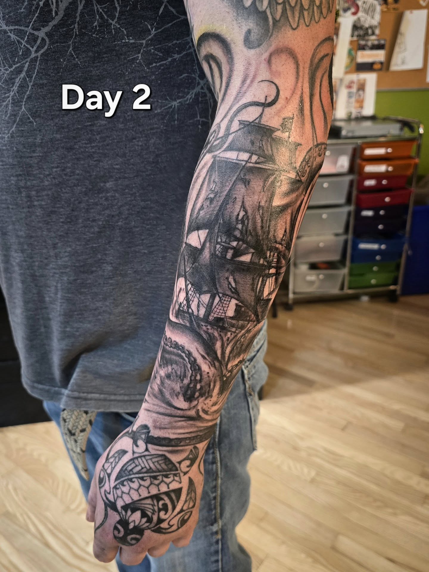 Tattoo by @tatpandaink — black_and_grey
