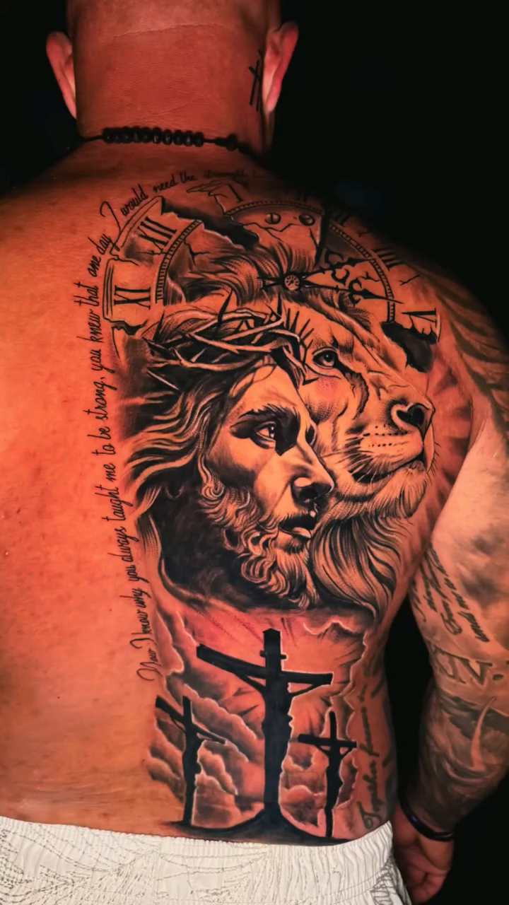 Jesus and lion realism tattoo by ☆ LULU ☆ Licence No. 108595