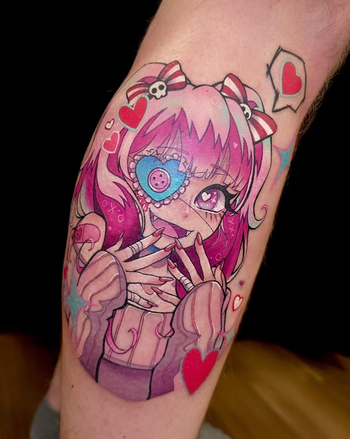 Tattoo by @jerritattoos — anime, dotwork