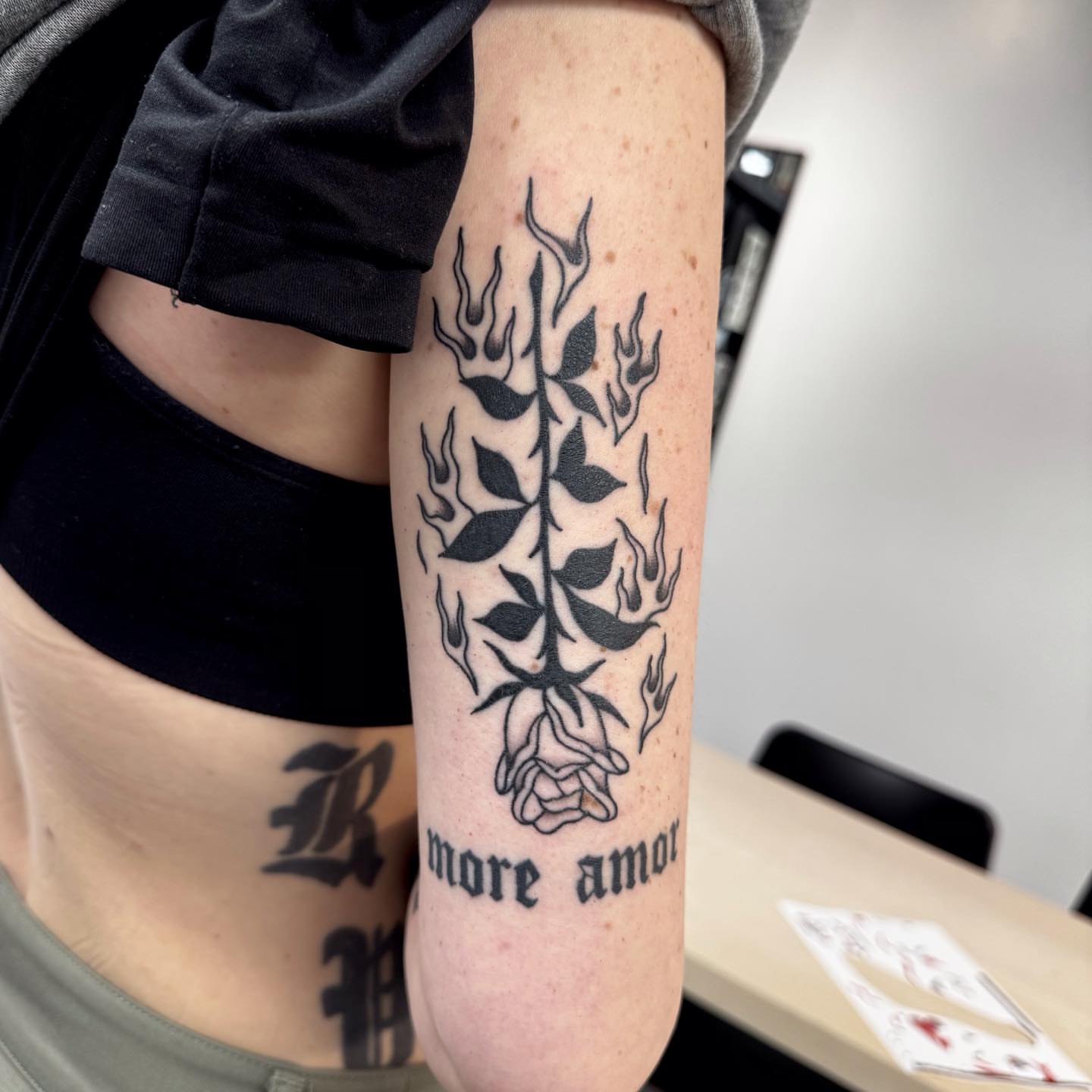 Tattoo by @kurtischappell — black_and_grey