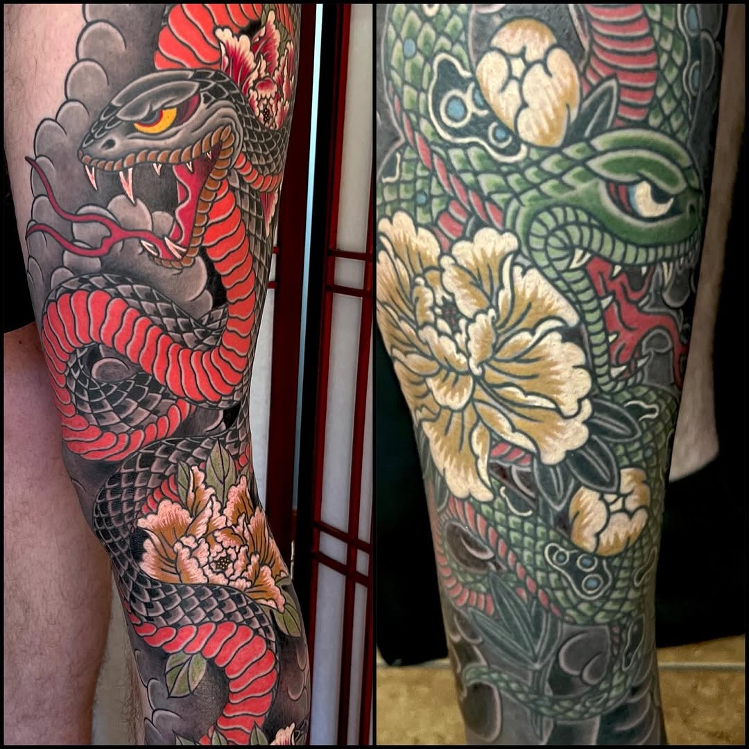 Tattoo by @rockyburley โ japanese_irezumi, black_and_grey