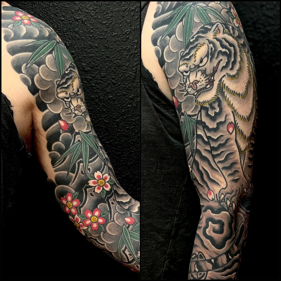 Tattoo by @rockyburley โ japanese_irezumi, black_and_grey