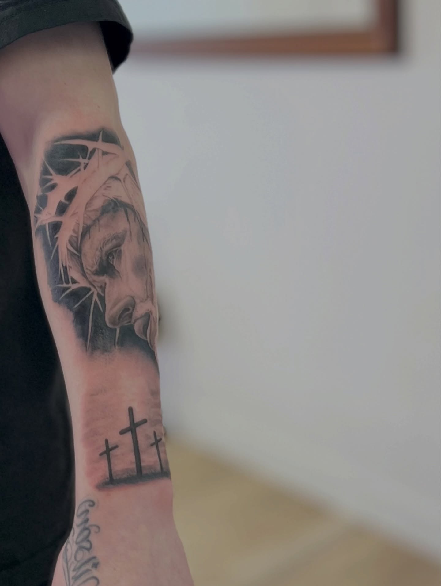 Jesus Christ realism tattoo on the forearm by πππ¦