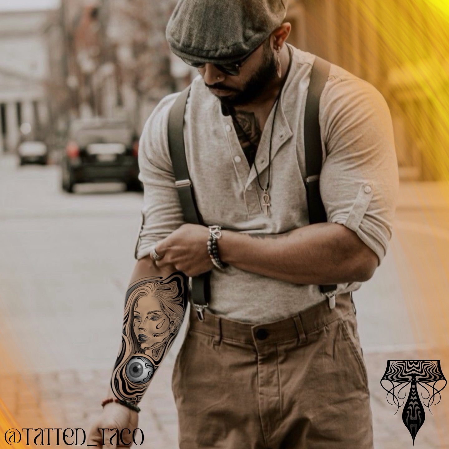 Tattoo by @tatted_taco โ realism, dotwork
