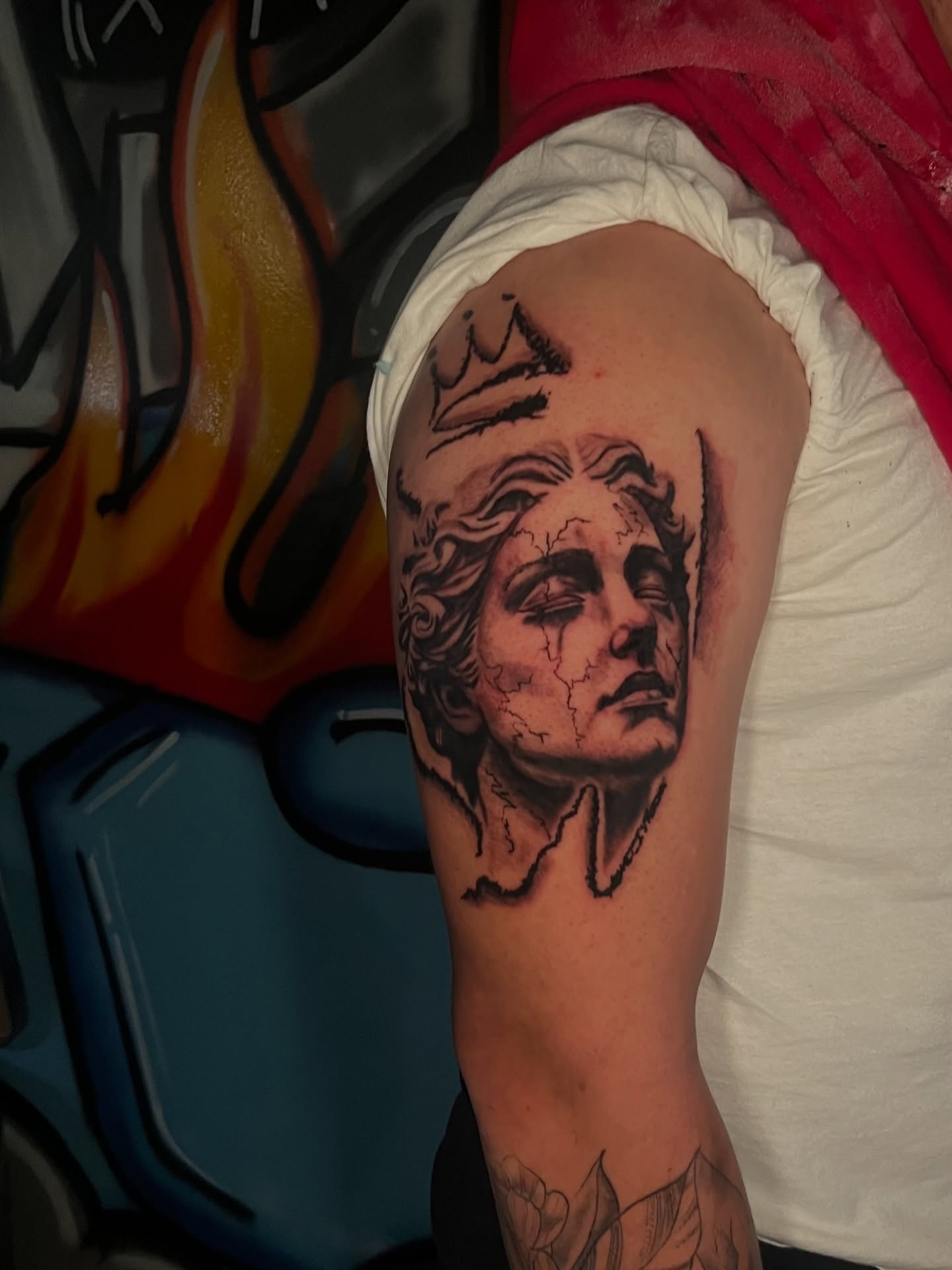Beethoven head black and grey tattoo on the forearm by Unknwn Ink ⭐️