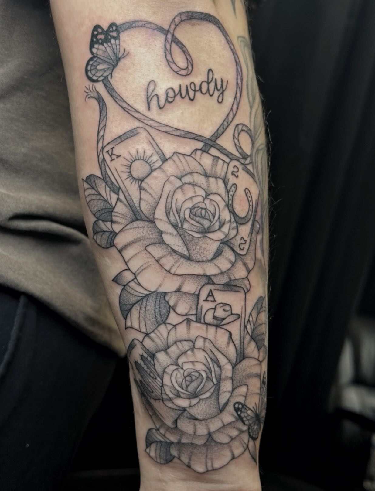 Howdy American traditional tattoo on the forearm by ππΌ Joana Diane Tattoos πΌπ