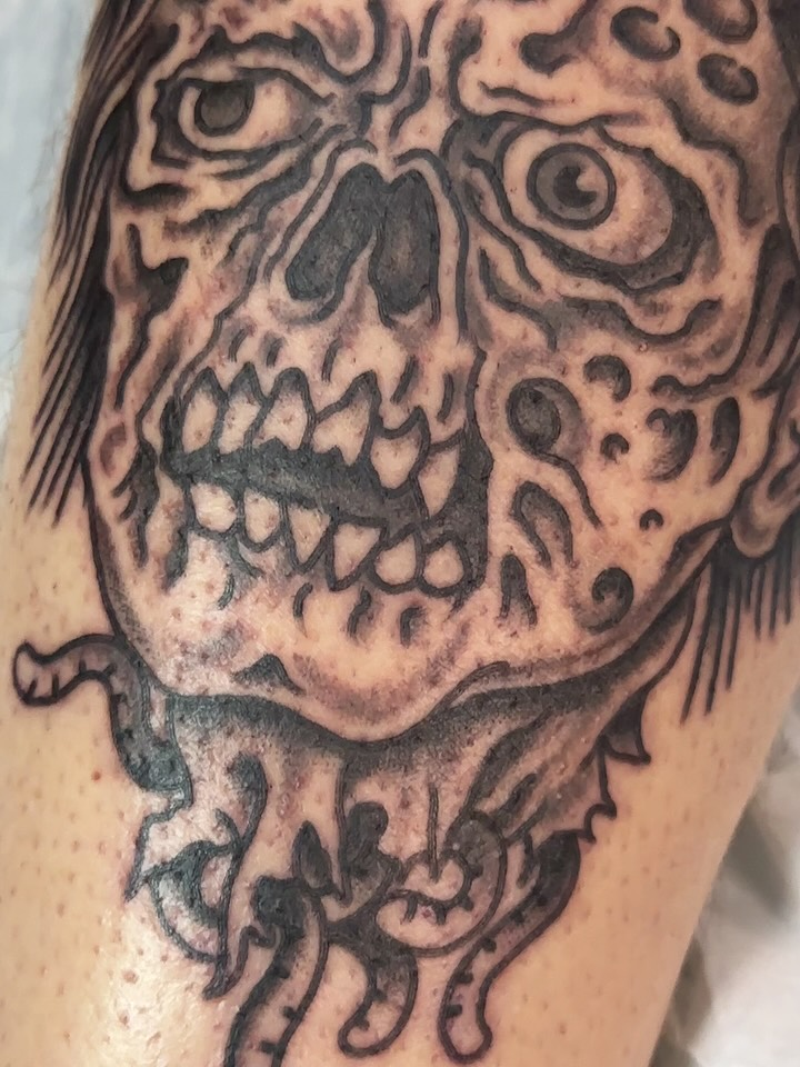 Tattoo by @soto_tattooer — black_and_grey, dark_realism