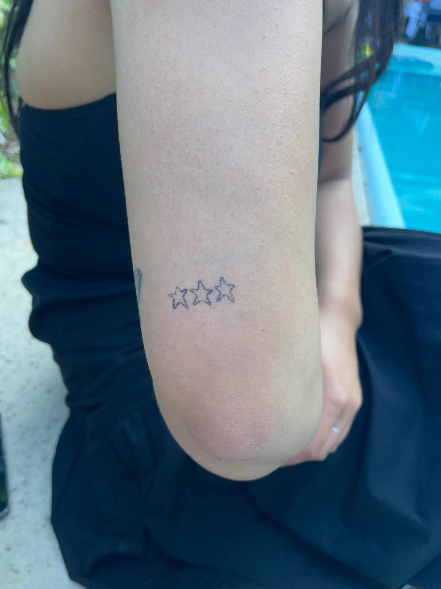 Stars geometric tattoo on the forearm by Alyssa