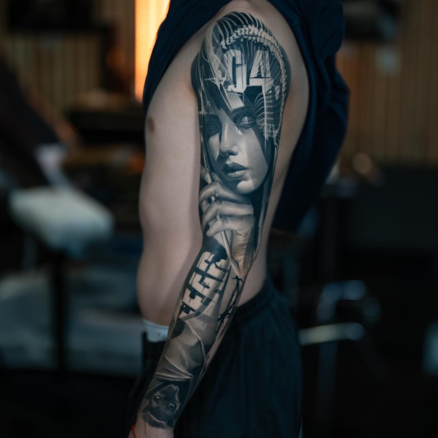 Tattoo by @fabio_tattooartist — realism, black_and_grey