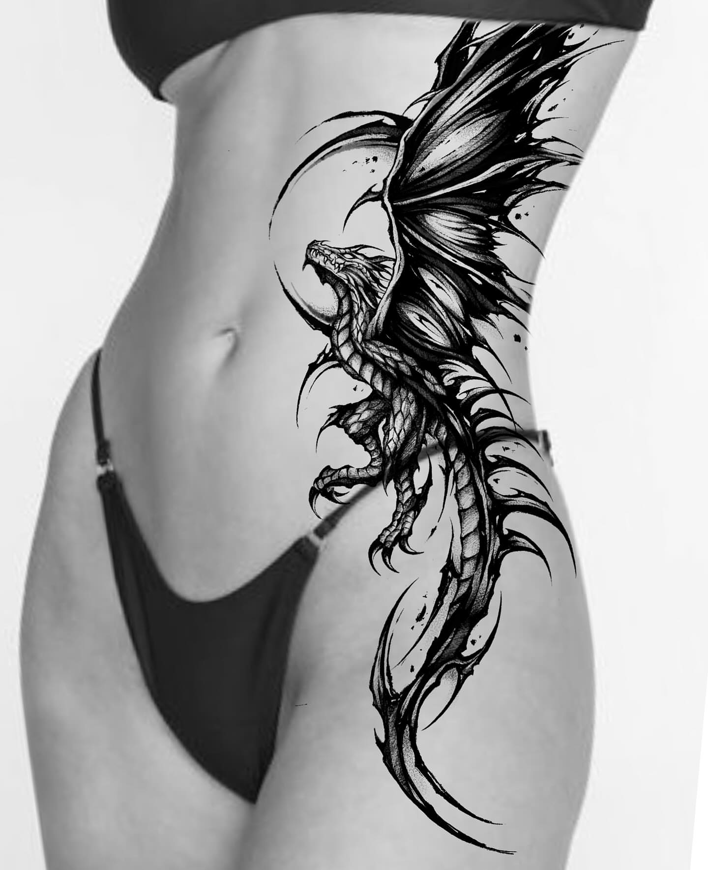 Tattoo by @kim9ang — black_and_grey