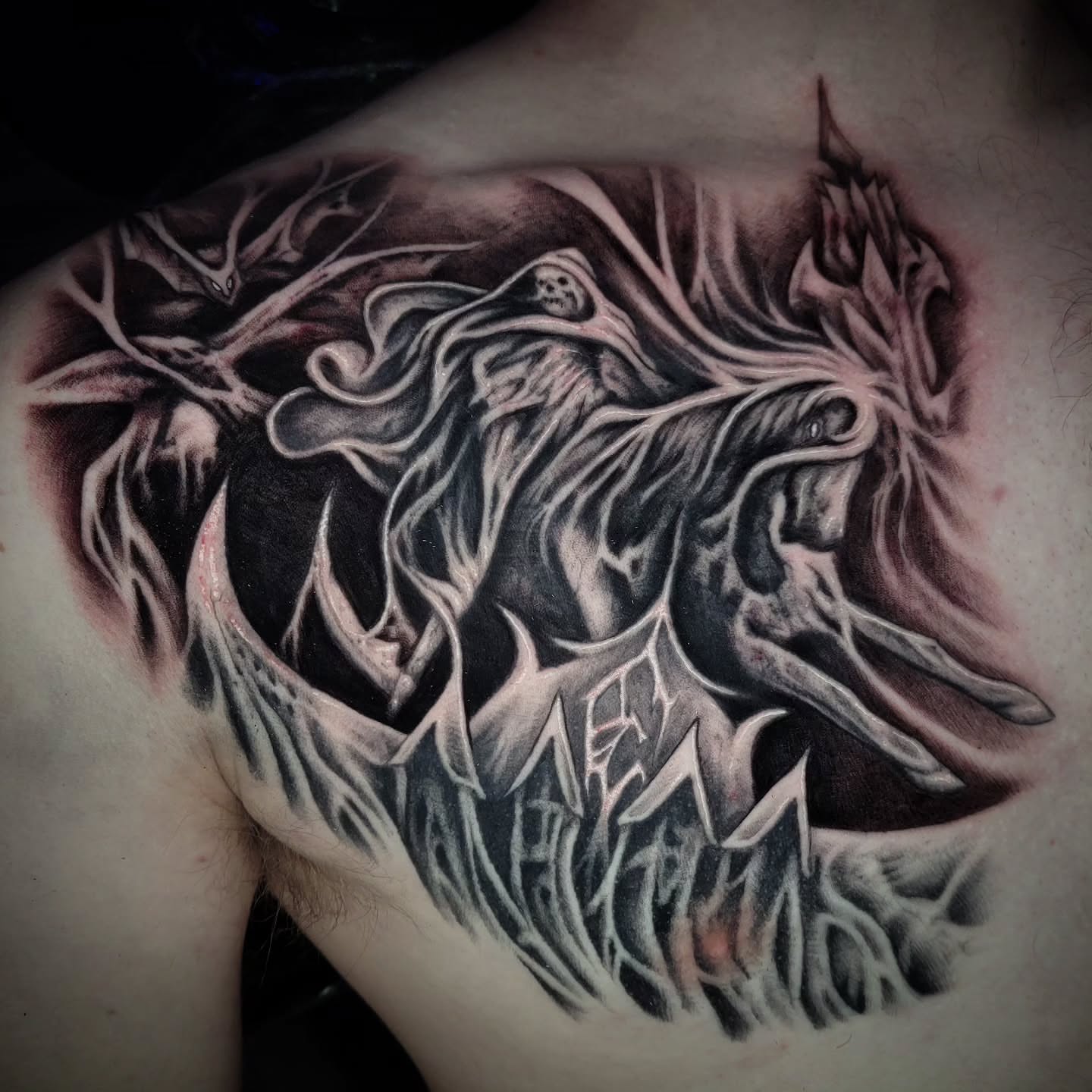 Tattoo by @necronomiconnor — dark_realism, black_and_grey