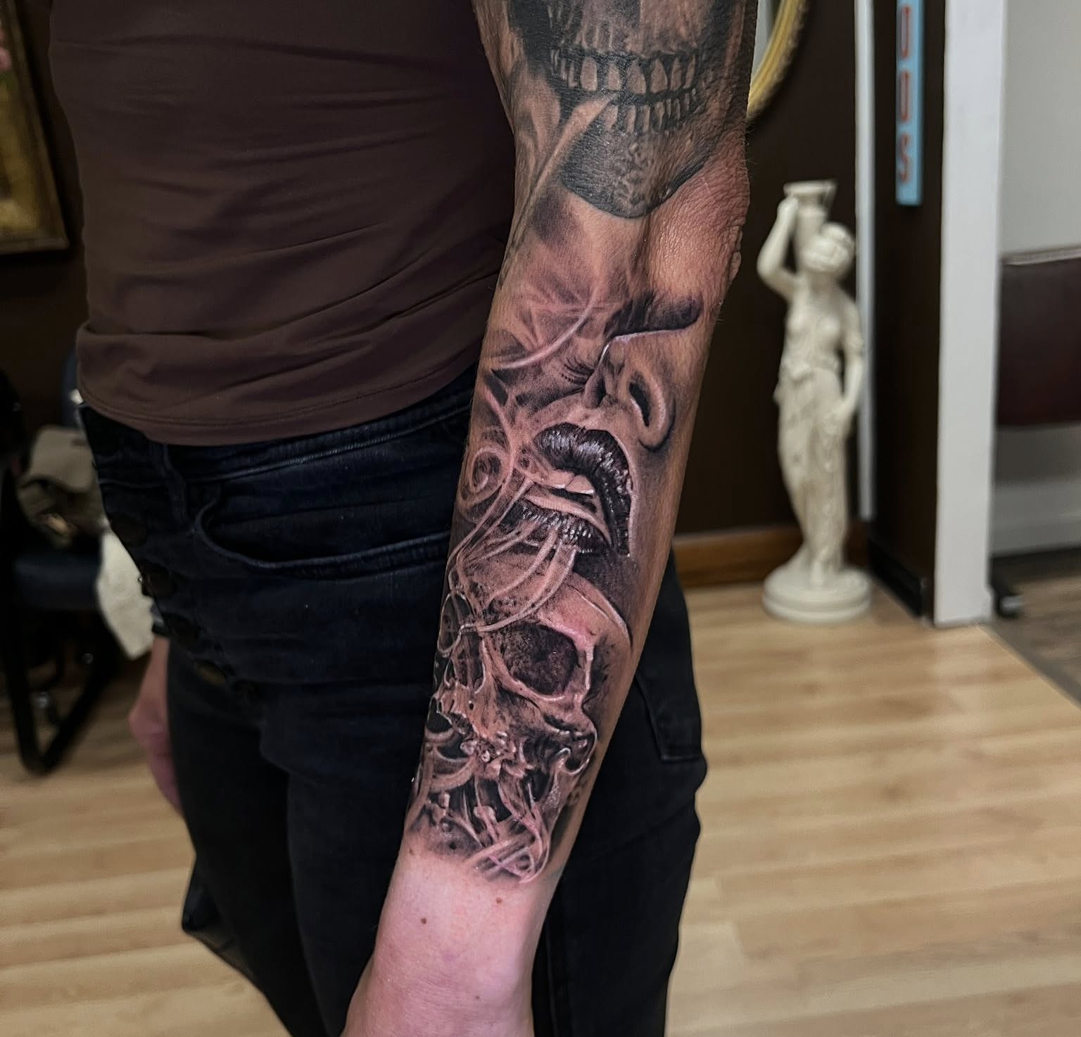 Tattoo by @coreyclarktattoos — realism, dark_realism