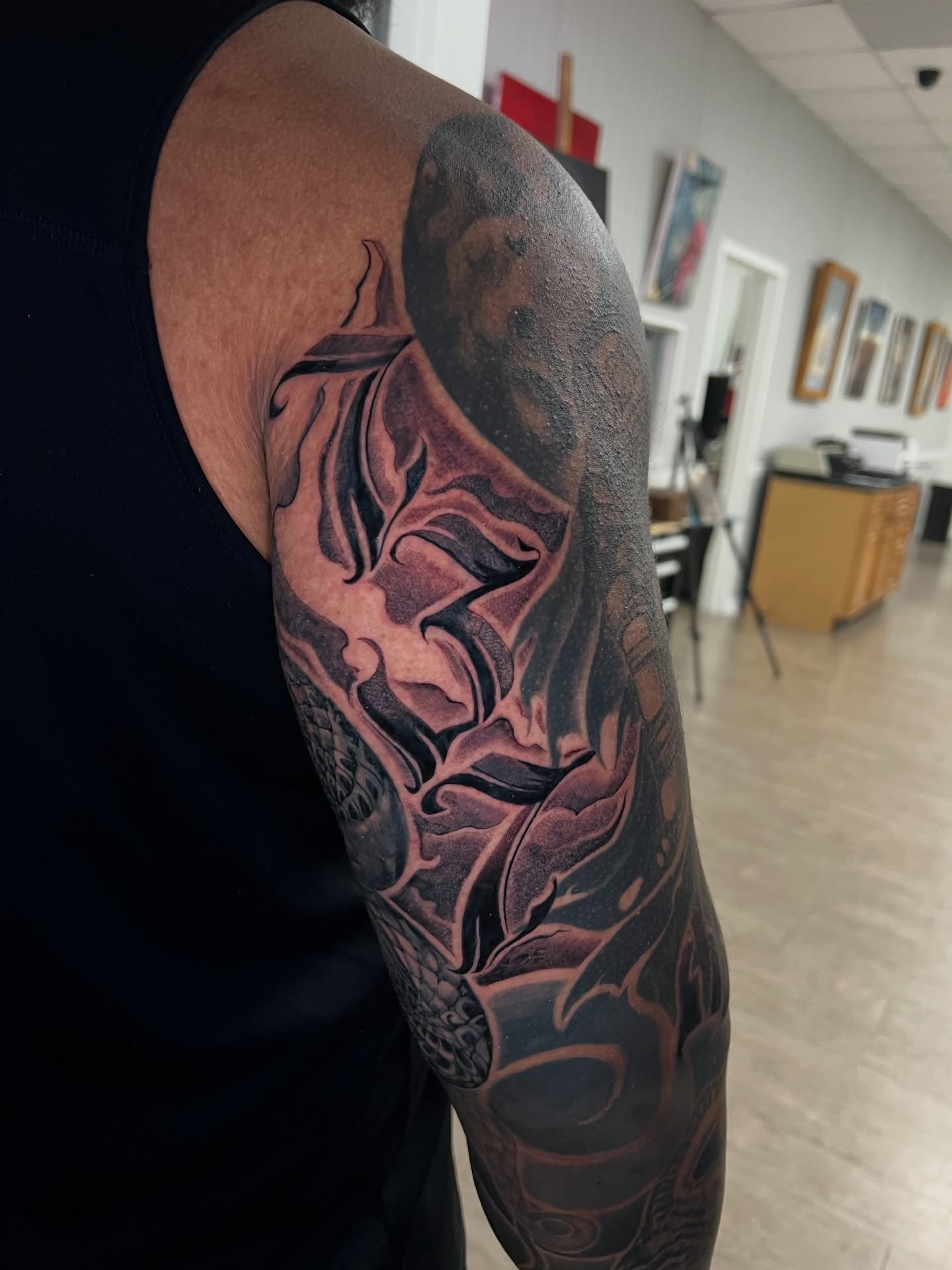 Tattoo by @joedejoya — black_and_grey