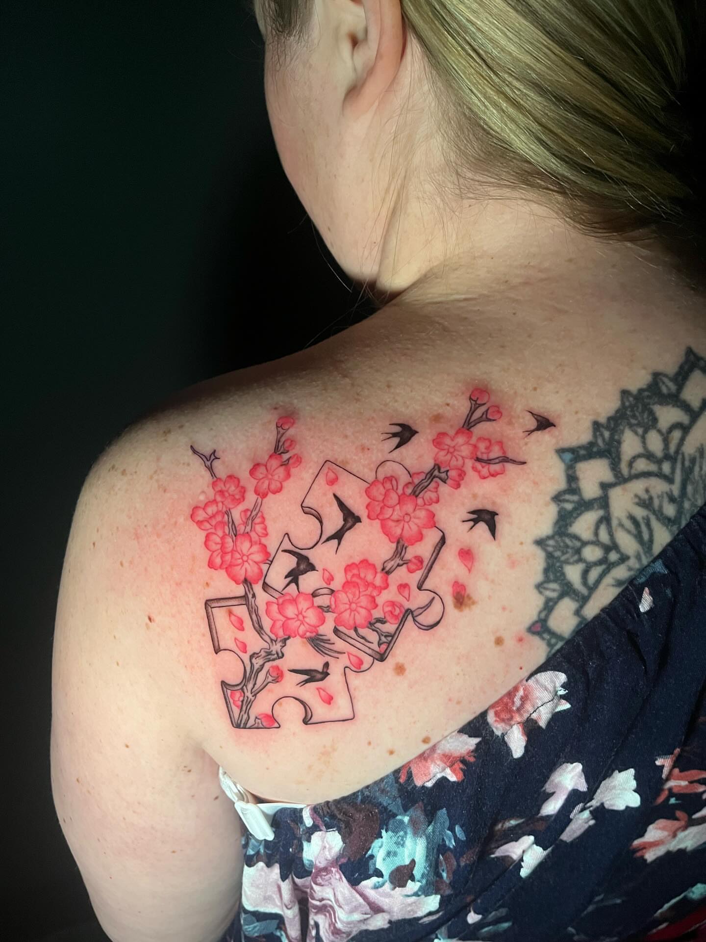 Tattoo by @beasttexas_studios — geometric, dotwork