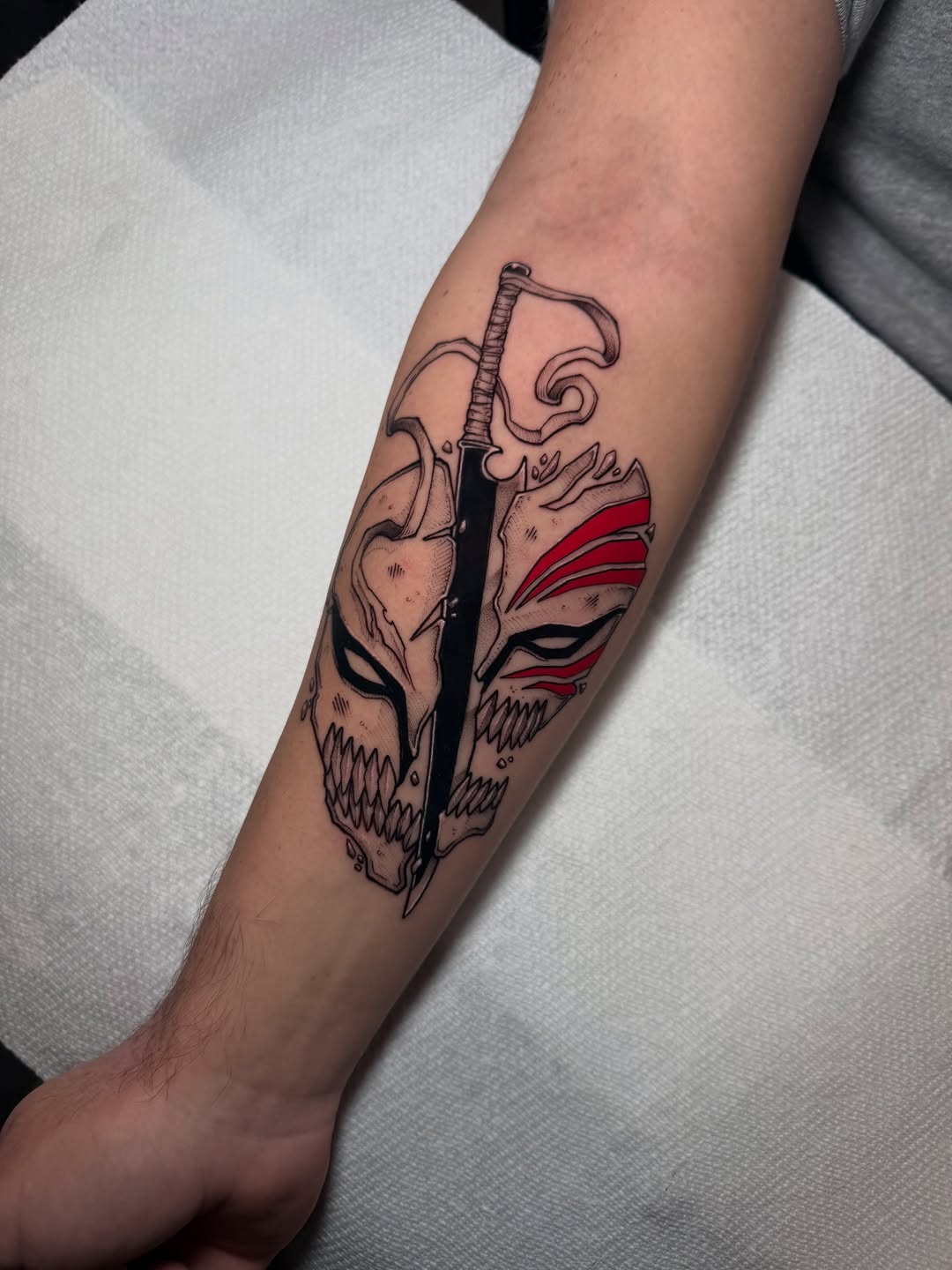 Tattoo by @inkbygabe — anime, blackwork