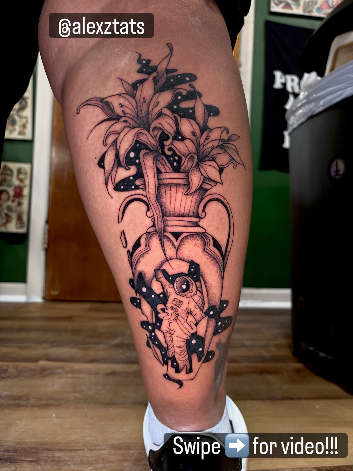 Tattoo by @alexztats — dotwork, realism