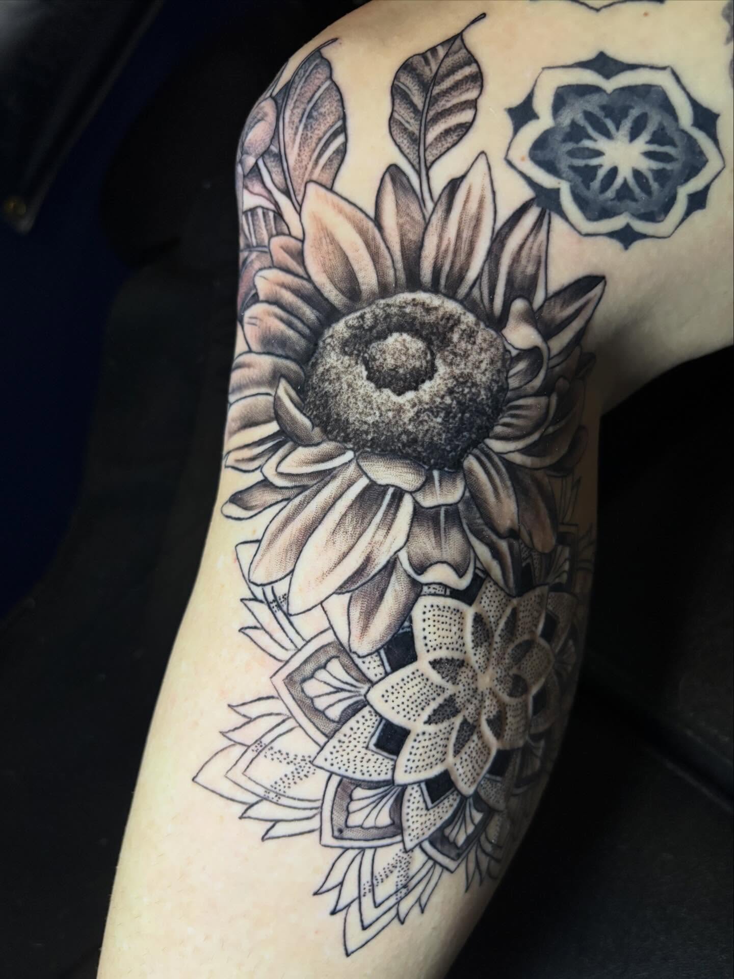 Tattoo by @tatt2dennis — dotwork, black_and_grey
