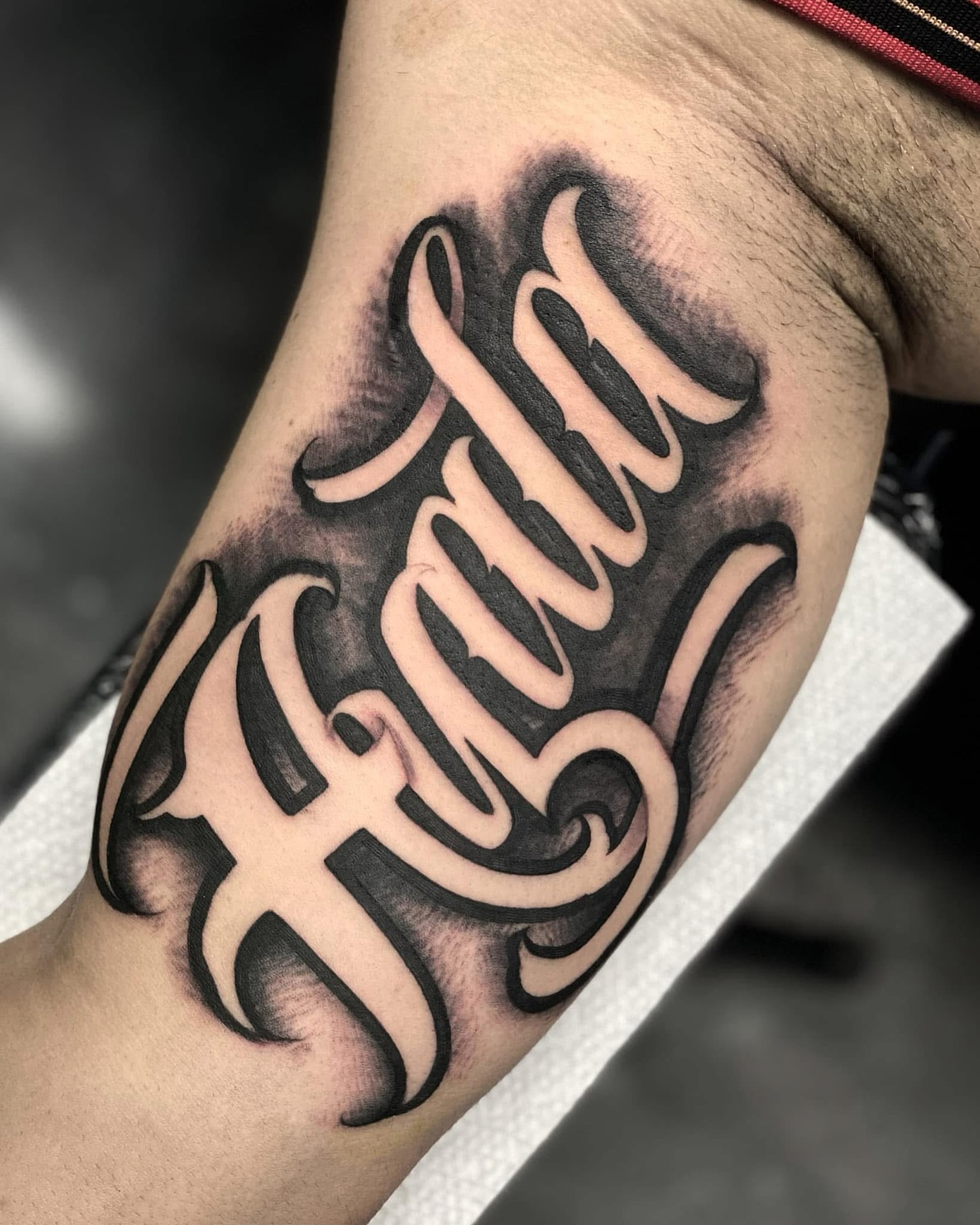 Script lettering lettering script tattoo on the forearm by Lex Miranda