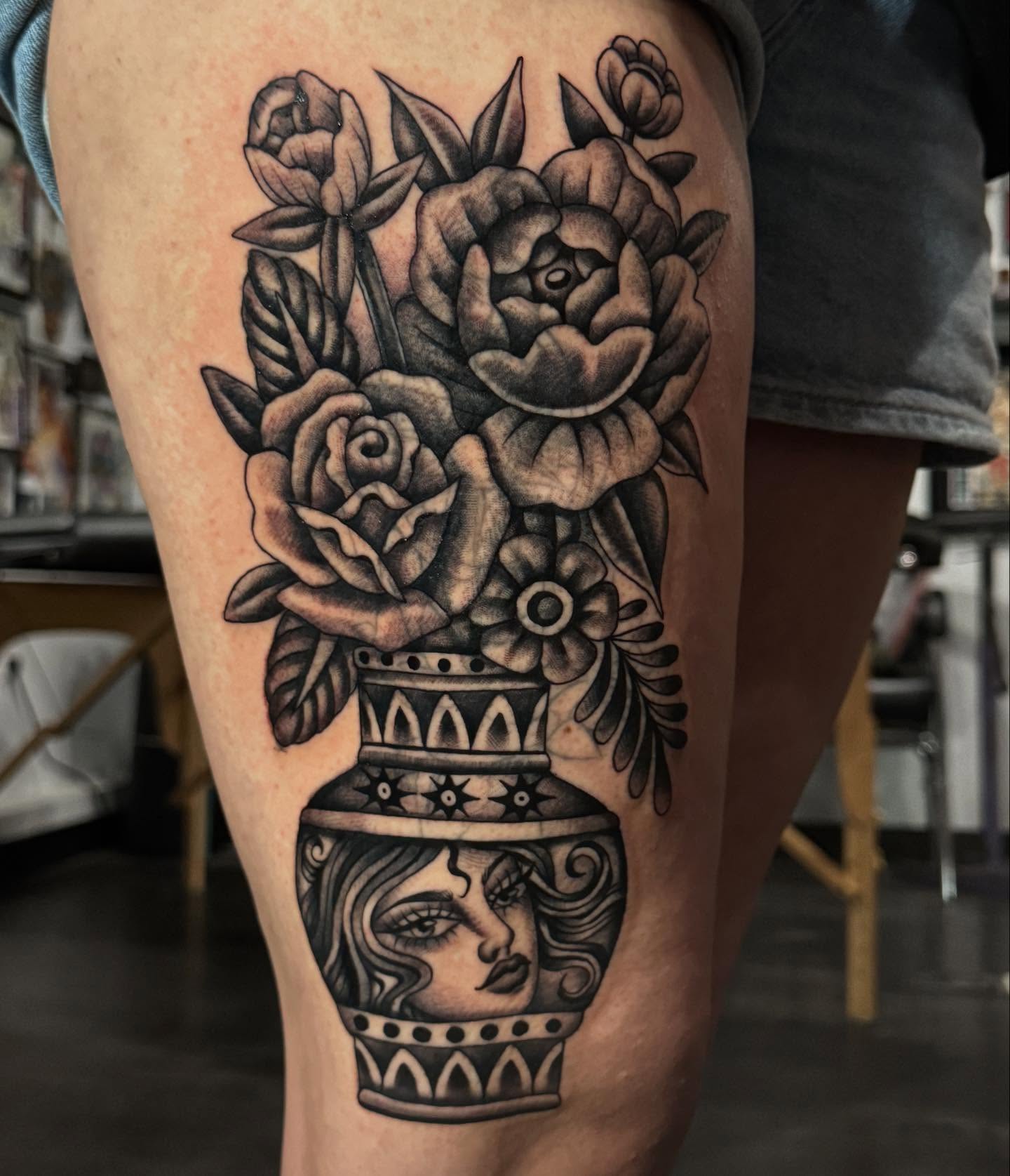 Tattoo by @medea.tattooer β american_traditional, black_and_grey