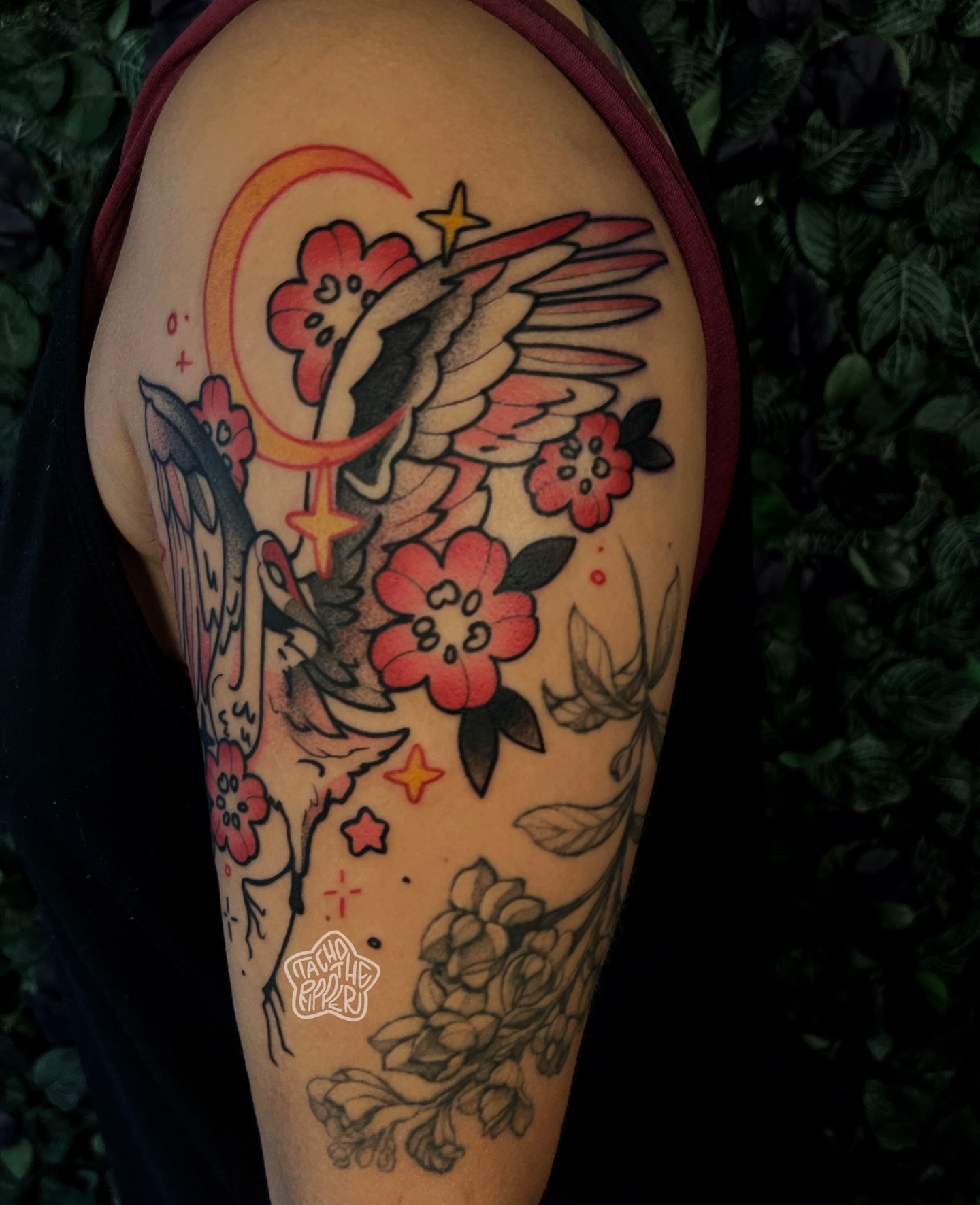 Tattoo by @tachotheripper — american_traditional, dotwork