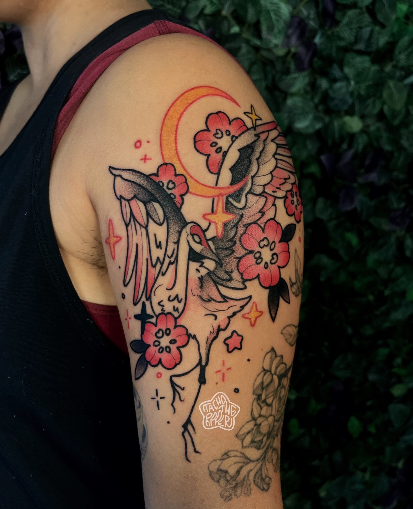 Tattoo by @tachotheripper — american_traditional, dotwork