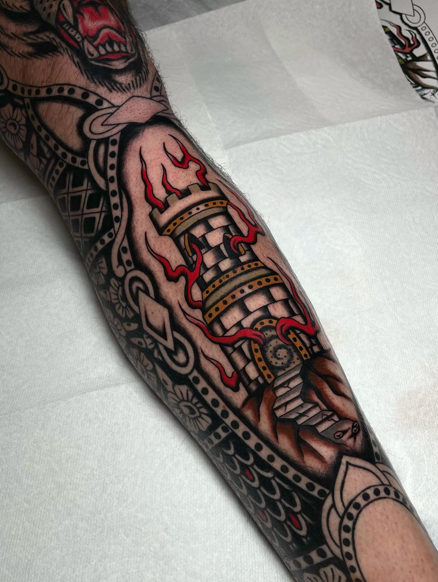 Tattoo by @caseyxsullivan — american_traditional, dotwork
