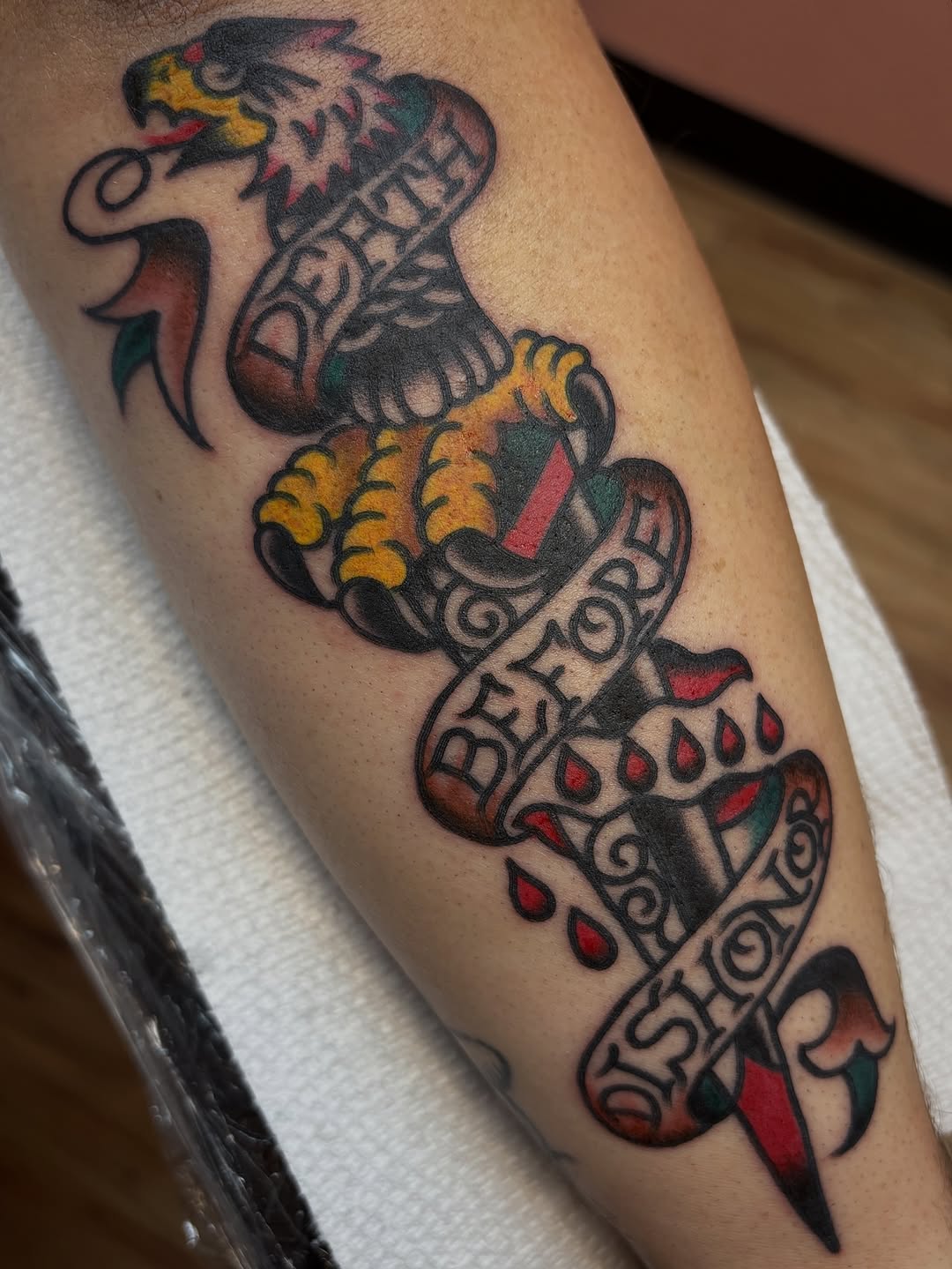 Tattoo by @losgonzaleztattoo — american_traditional, lettering_script