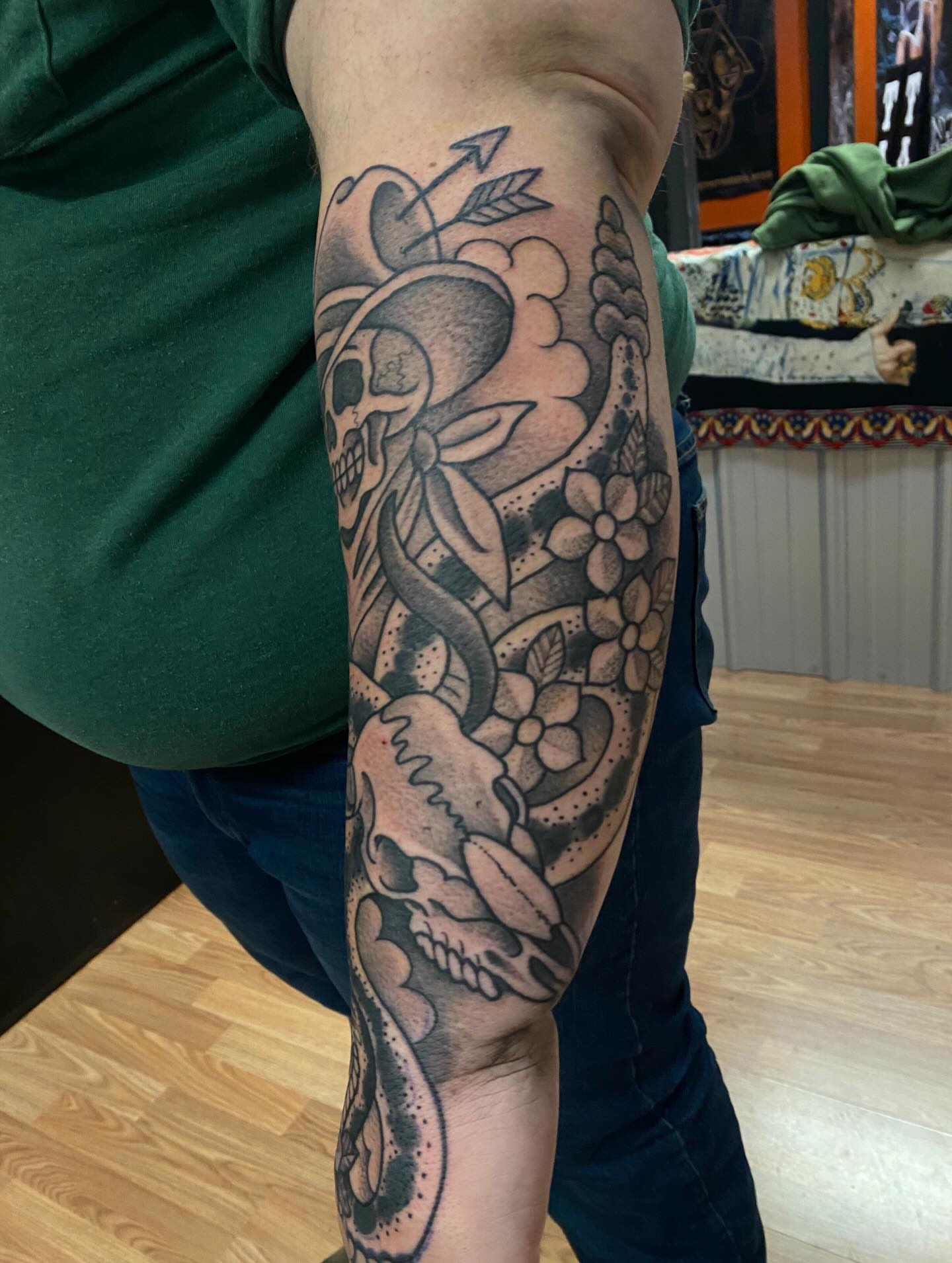 Tattoo by @austintimberlaketattoo — american_traditional, black_and_grey
