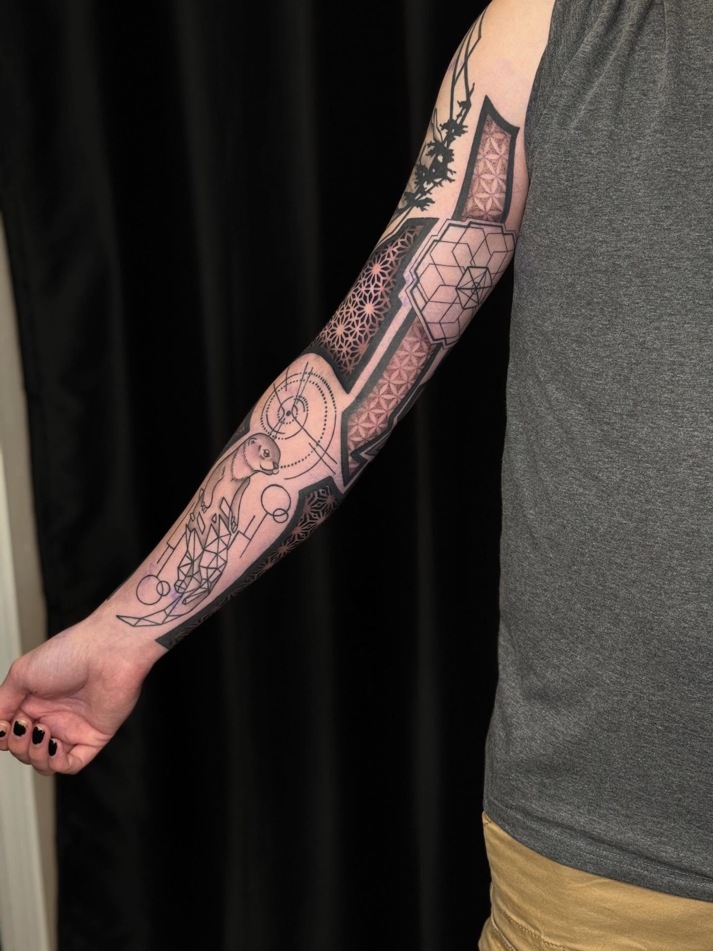 Geometric design geometric tattoo on the forearm by Ashley Hsiung *Panda*