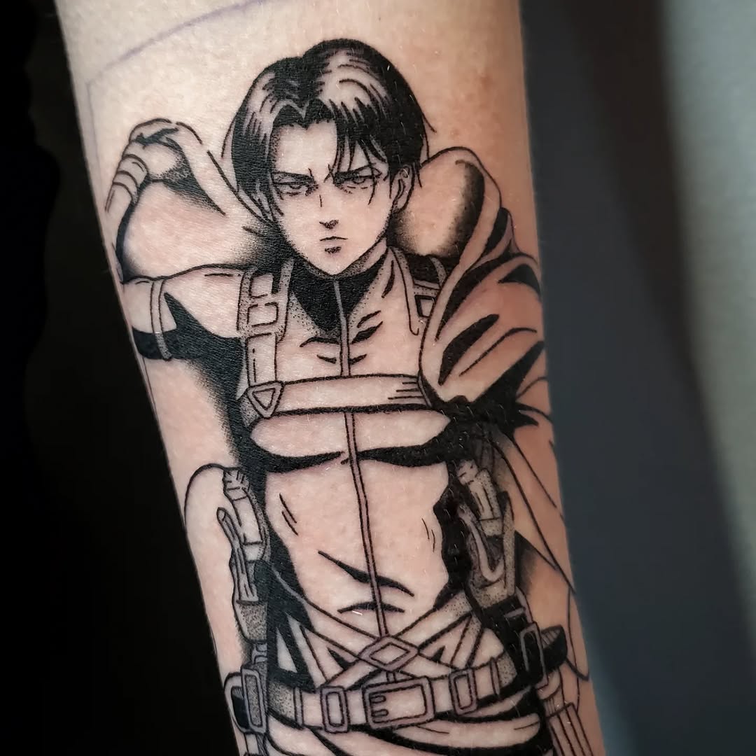 Tattoo by @shaileypasquale — anime, dotwork