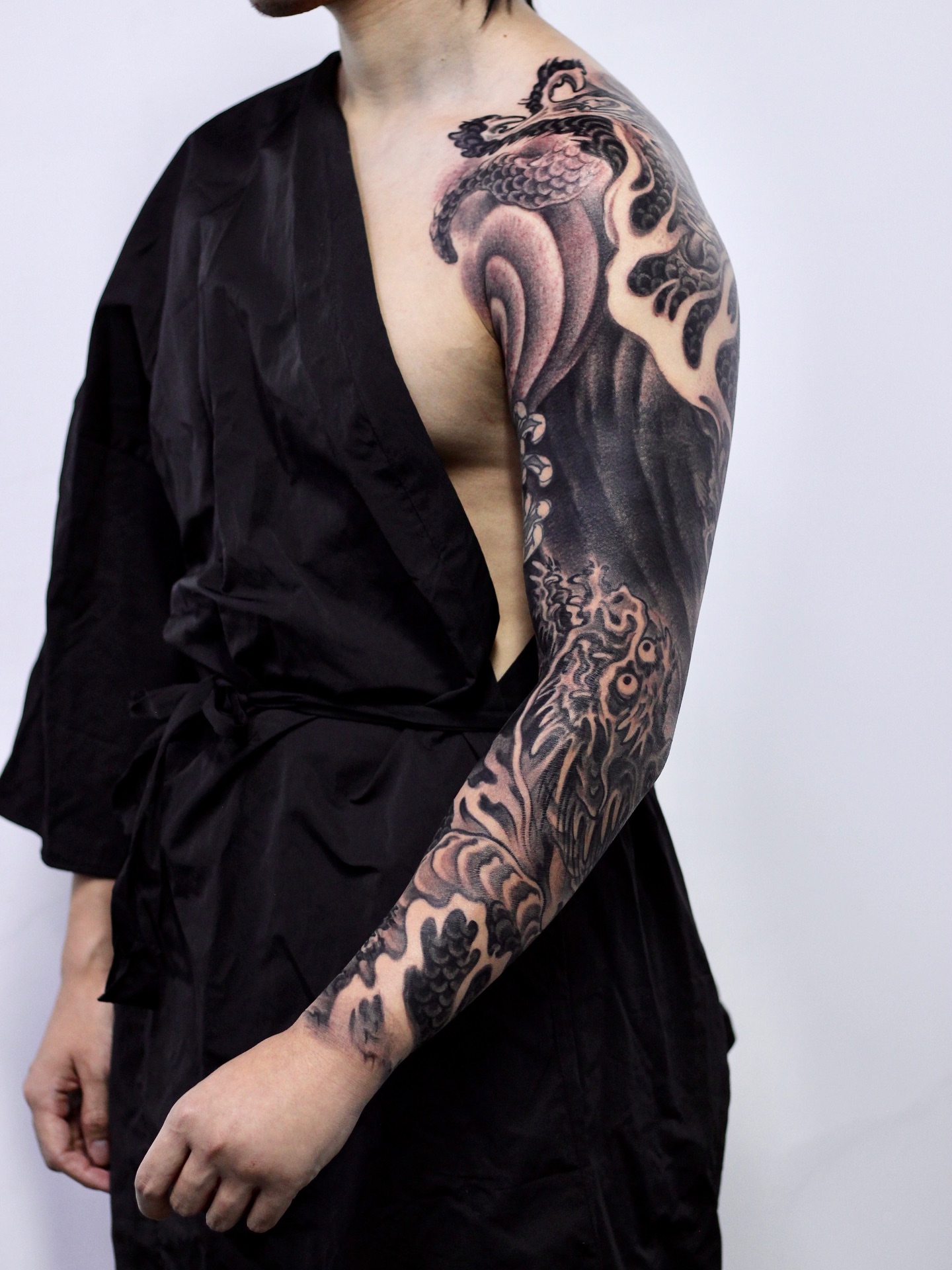 Dragon japanese irezumi tattoo on the upper arm by 睿刺造物
