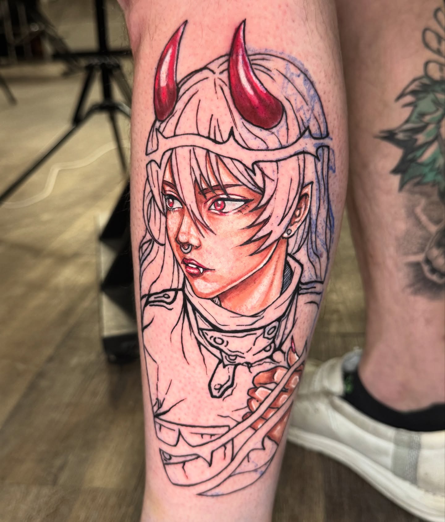 Anime character anime tattoo on the forearm by Shushe ๐จ๐ด