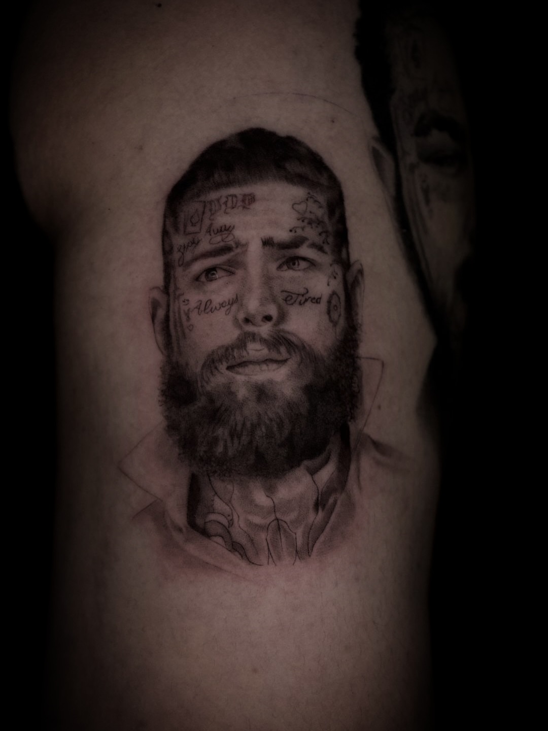 Man with beard realism tattoo on the forearm by R O M y R I N C Ó N
